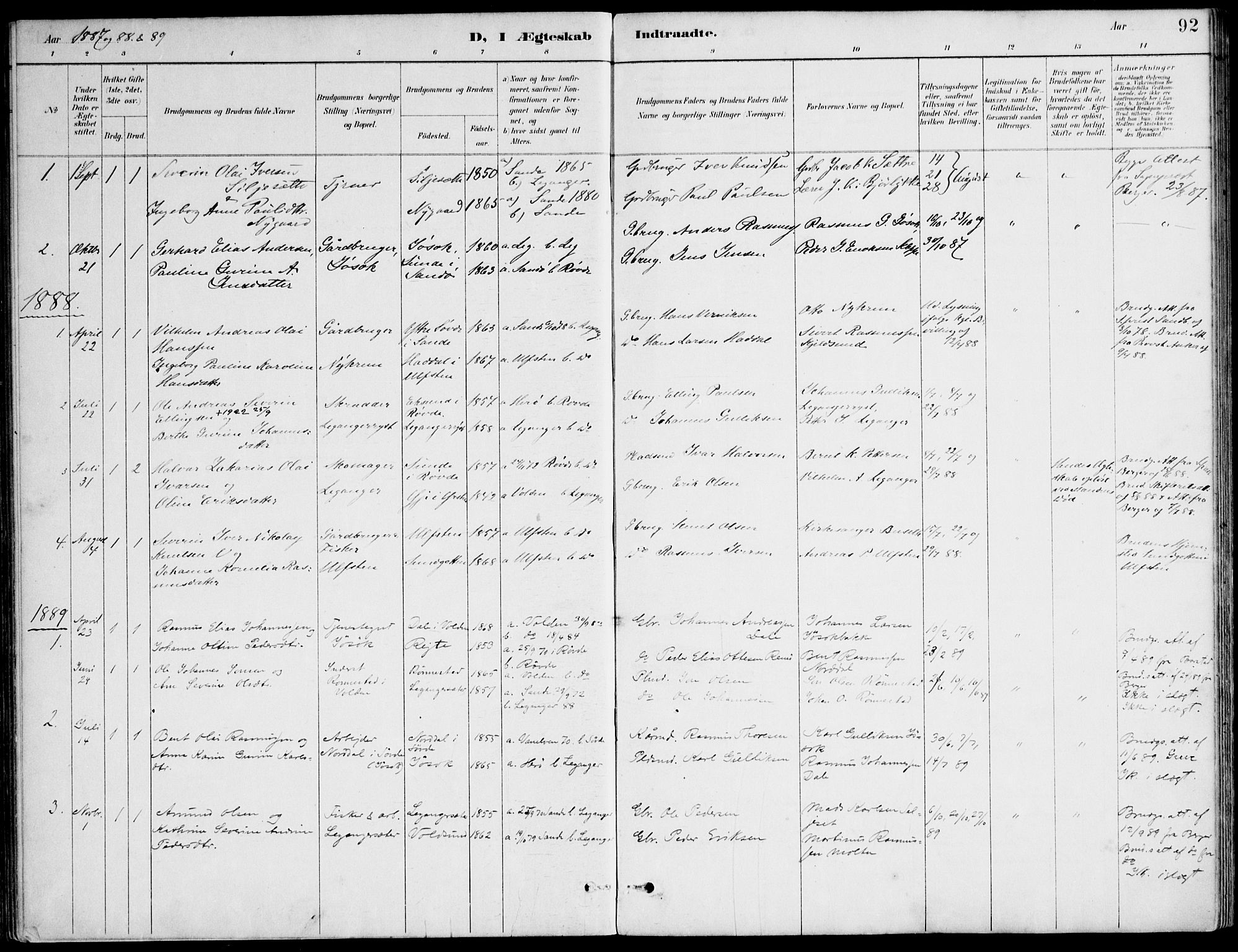 Ministerialprotokoller, klokkerbøker og fødselsregistre - Møre og Romsdal, AV/SAT-A-1454/508/L0095: Parish register (official) no. 508A02, 1887-1920, p. 92