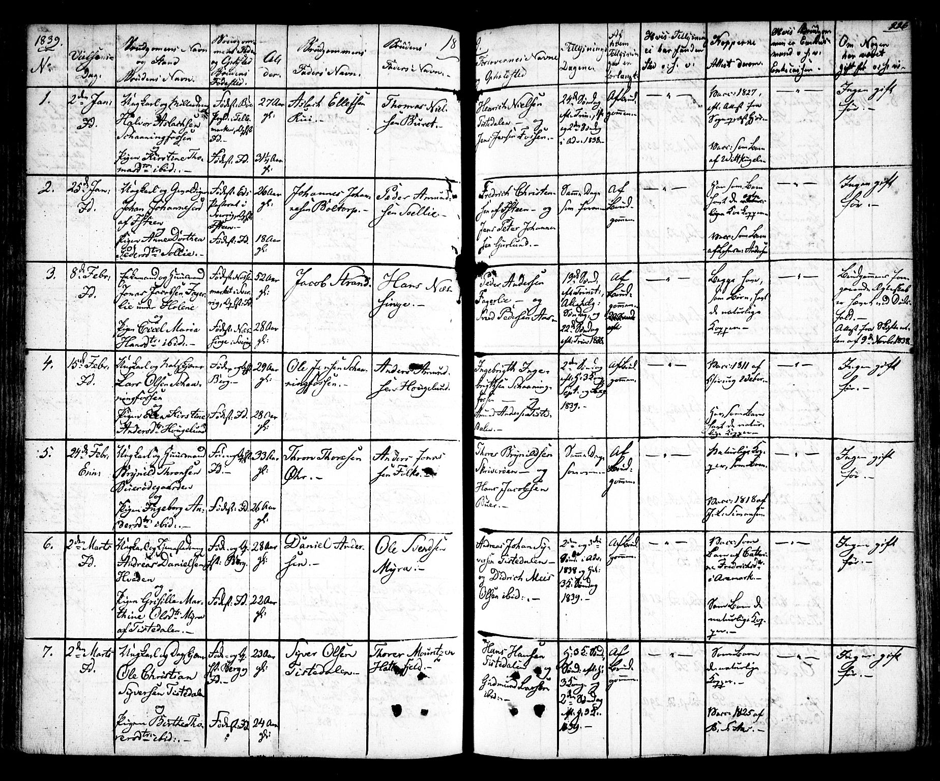 Idd prestekontor Kirkebøker, AV/SAO-A-10911/F/Fc/L0003: Parish register (official) no. III 3, 1832-1847, p. 226