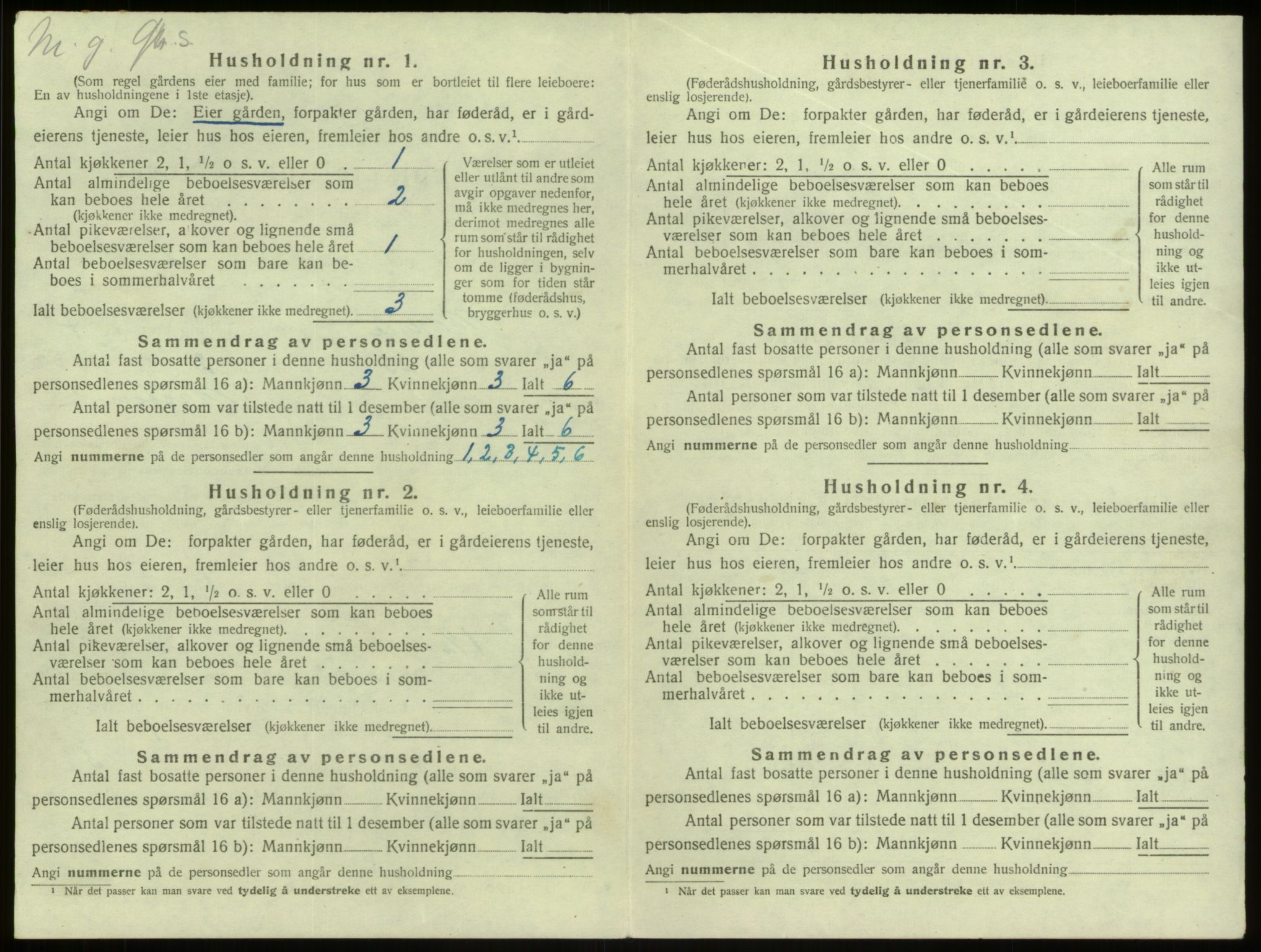 SAB, 1920 census for Manger, 1920, p. 302