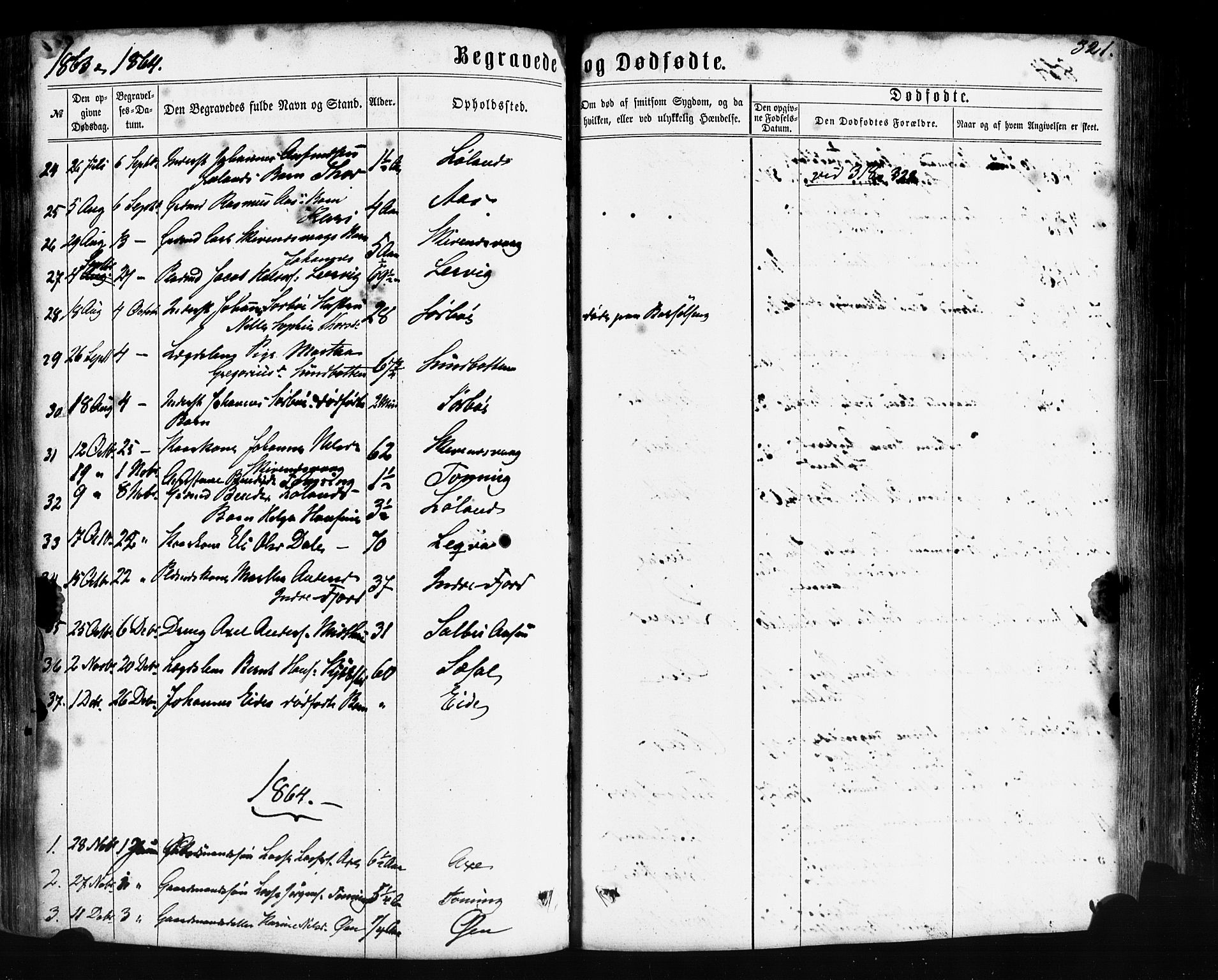 Hyllestad sokneprestembete, SAB/A-80401: Parish register (official) no. A 1, 1861-1886, p. 321