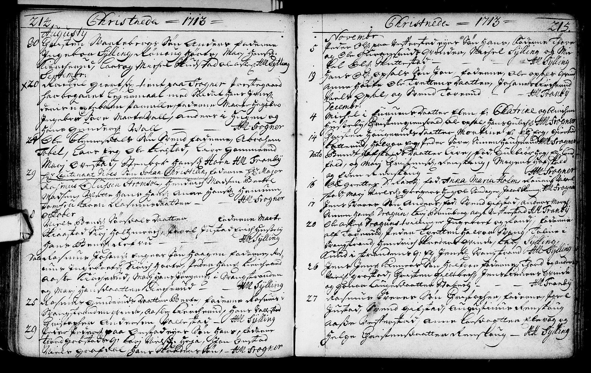 Lier kirkebøker, SAKO/A-230/F/Fa/L0002: Parish register (official) no. I 2, 1701-1726, p. 214-215