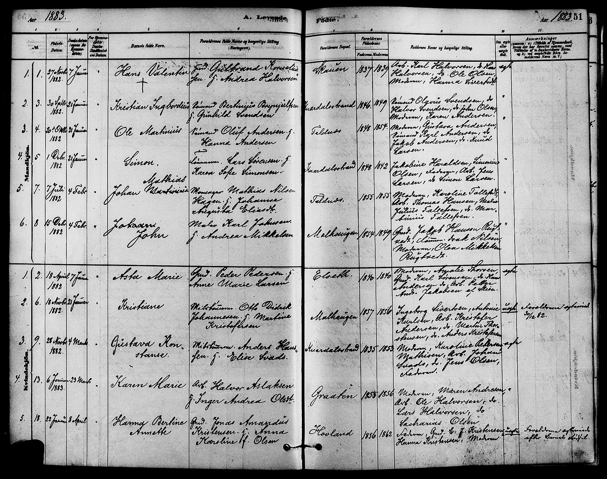 Solum kirkebøker, SAKO/A-306/F/Fa/L0009: Parish register (official) no. I 9, 1877-1887, p. 51