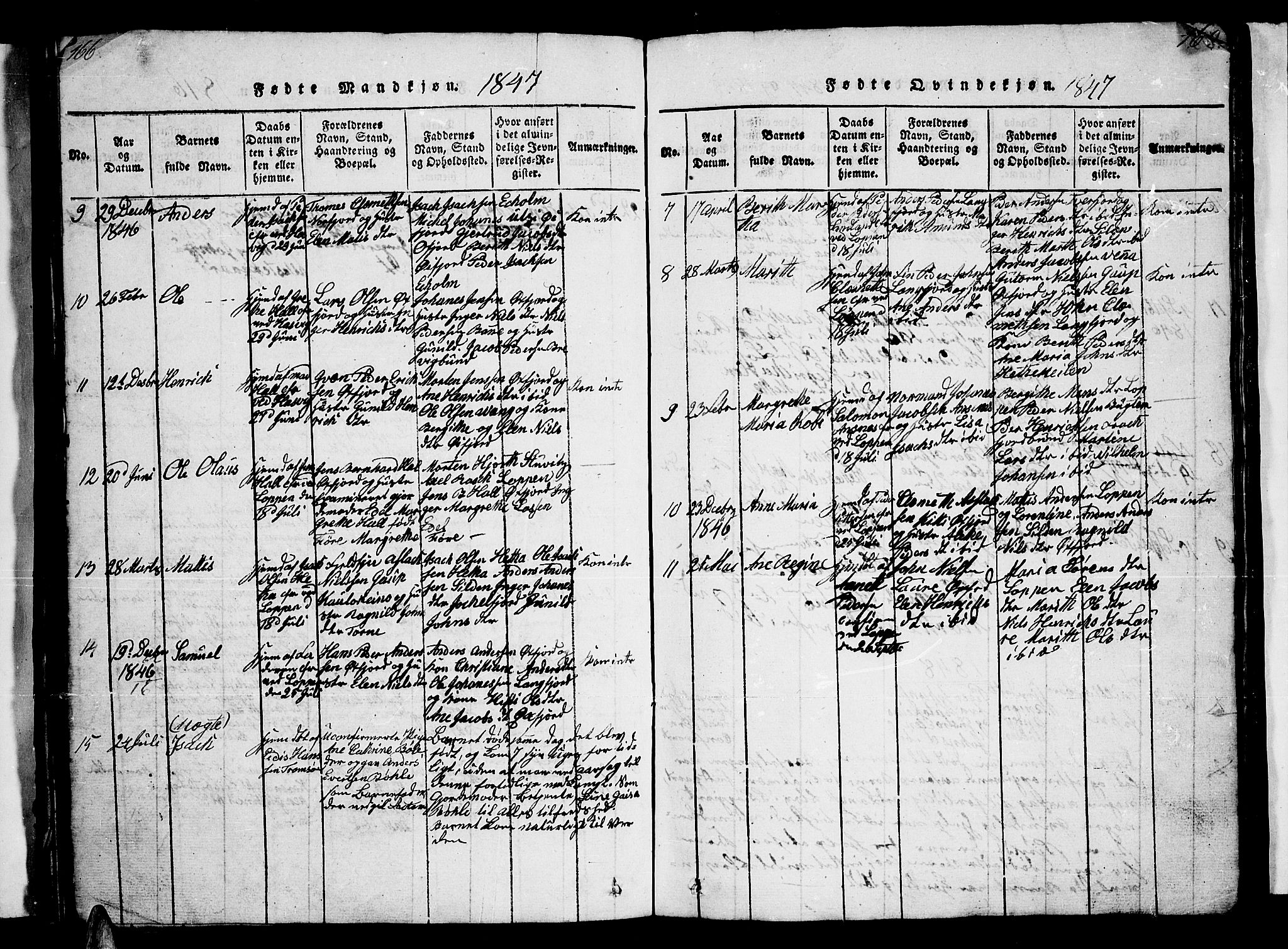 Loppa sokneprestkontor, AV/SATØ-S-1339/H/Hb/L0001klokker: Parish register (copy) no. 1, 1820-1849, p. 166-167