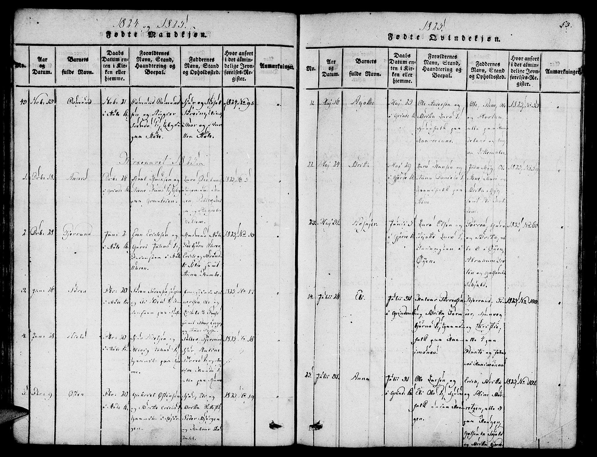 Etne sokneprestembete, AV/SAB-A-75001/H/Haa: Parish register (official) no. A 6, 1815-1831, p. 53