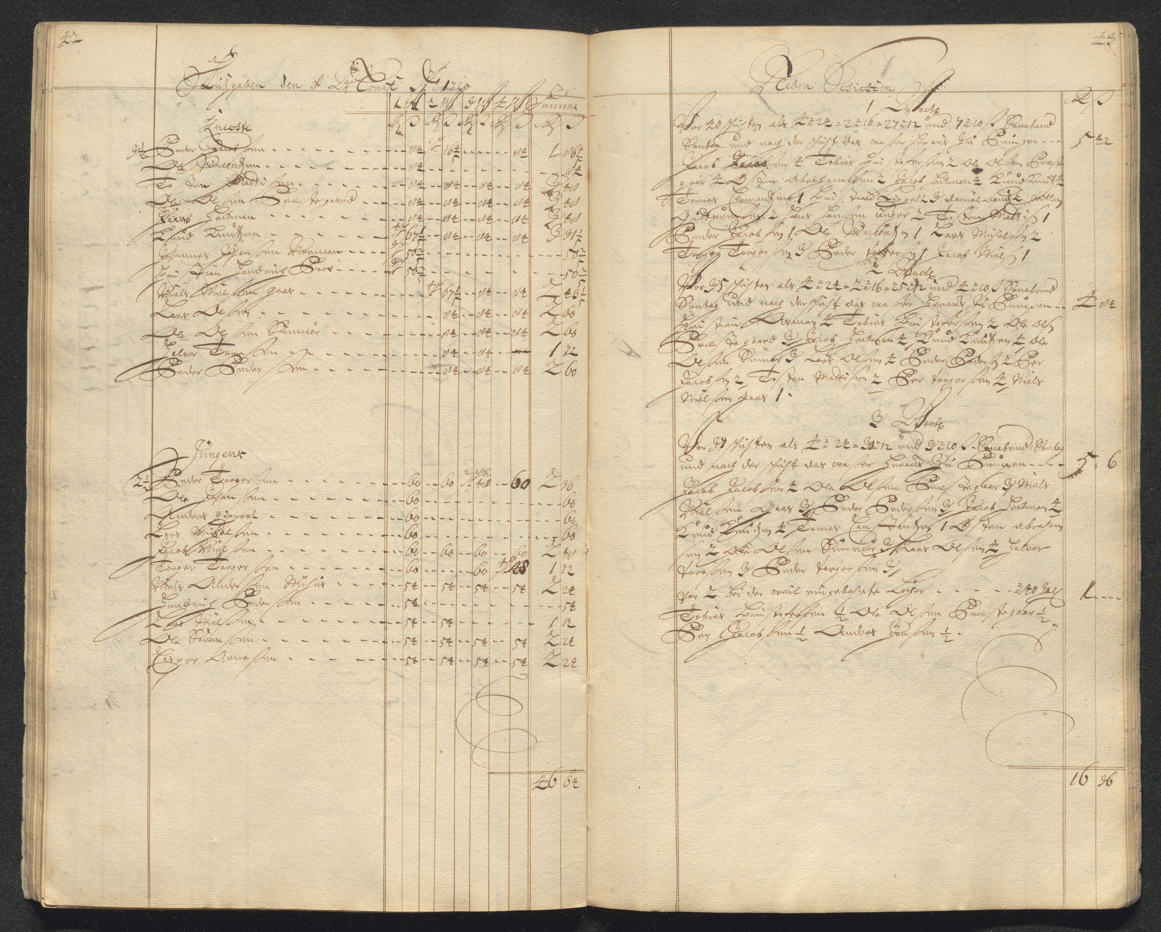 Kongsberg Sølvverk 1623-1816, AV/SAKO-EA-3135/001/D/Dc/Dcd/L0098: Utgiftsregnskap for gruver m.m. , 1710, p. 304