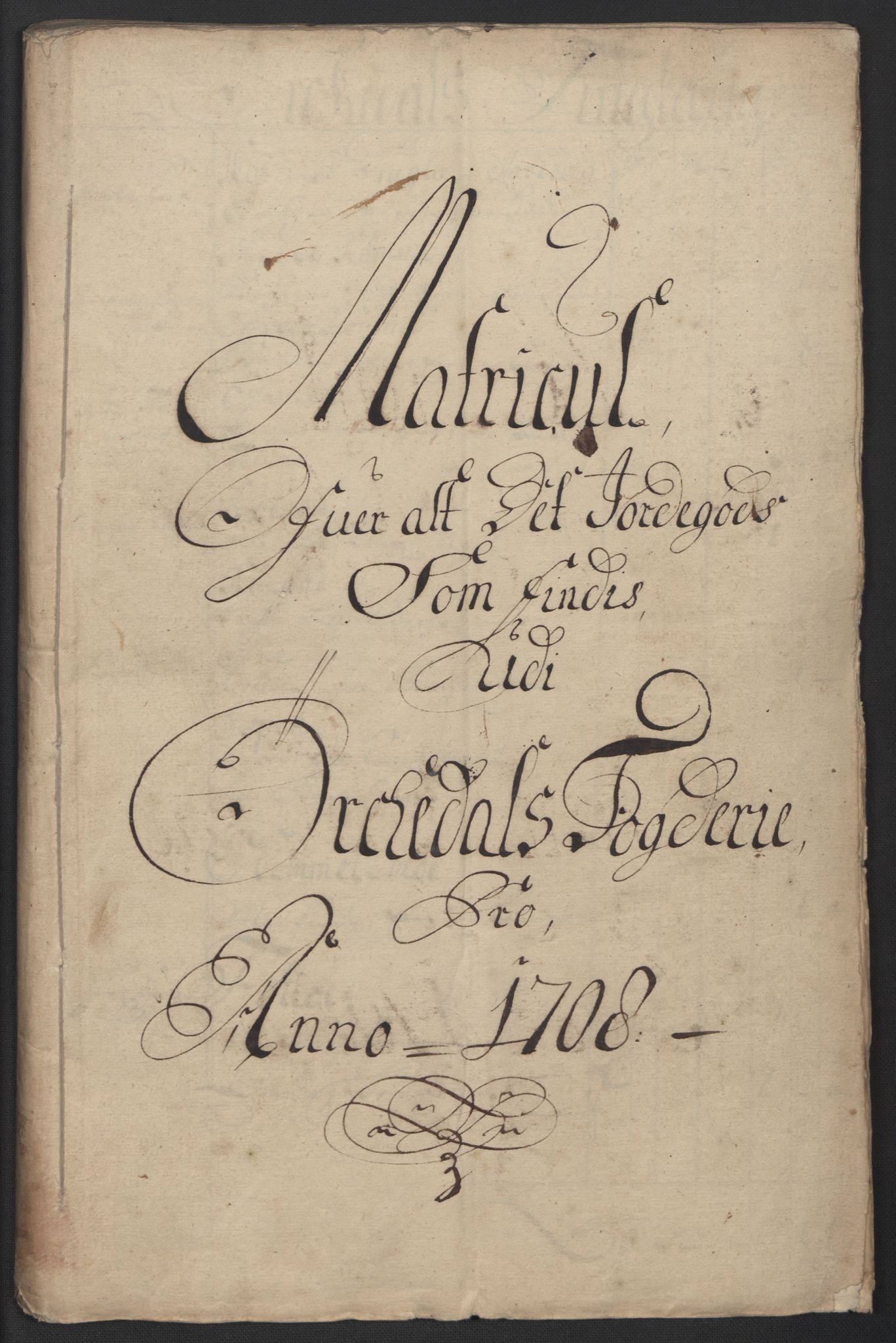 Rentekammeret inntil 1814, Reviderte regnskaper, Fogderegnskap, AV/RA-EA-4092/R60/L3958: Fogderegnskap Orkdal og Gauldal, 1708, p. 44