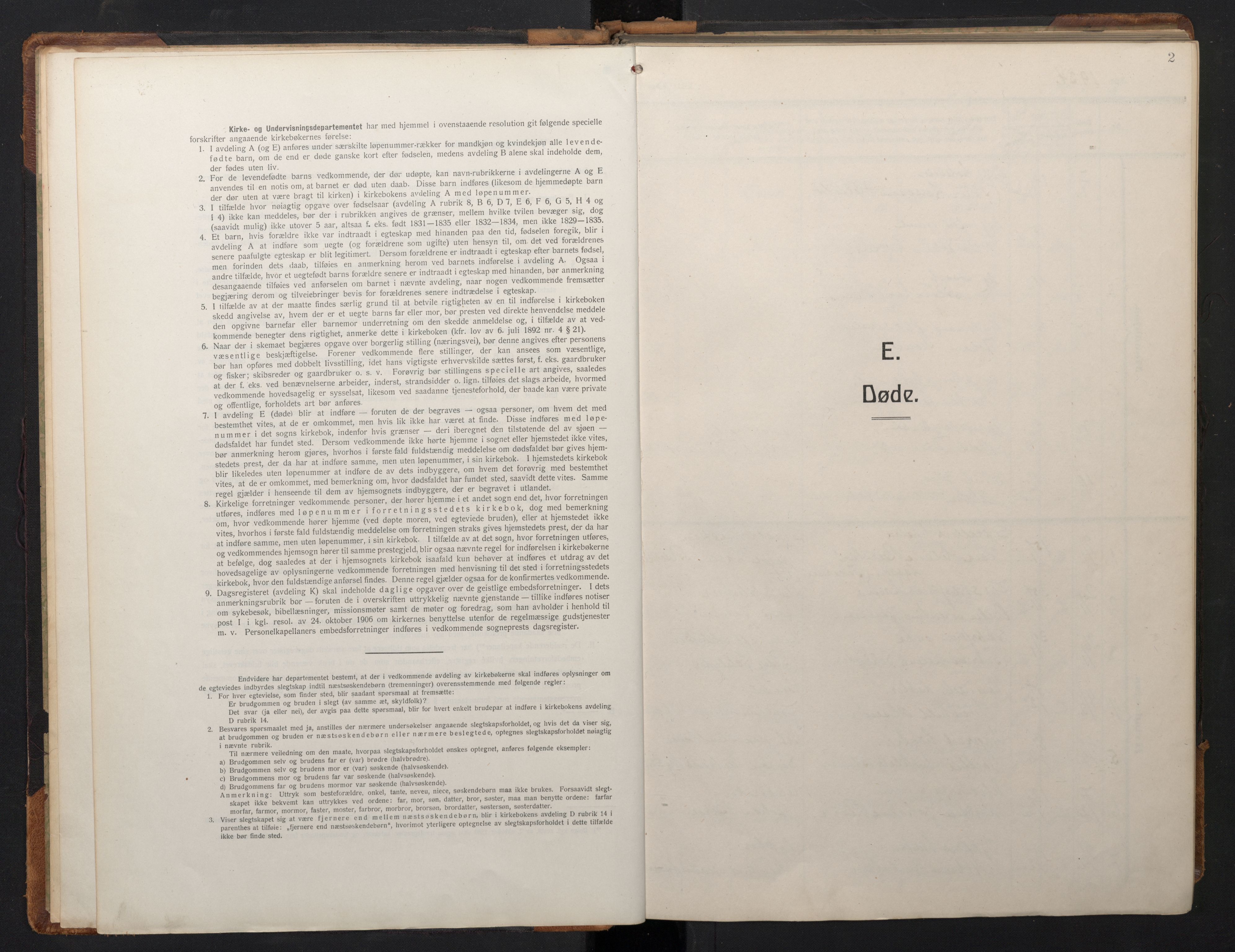 Nykirken Sokneprestembete, SAB/A-77101/H/Hab: Parish register (copy) no. E 3, 1924-1947, p. 1b-2a