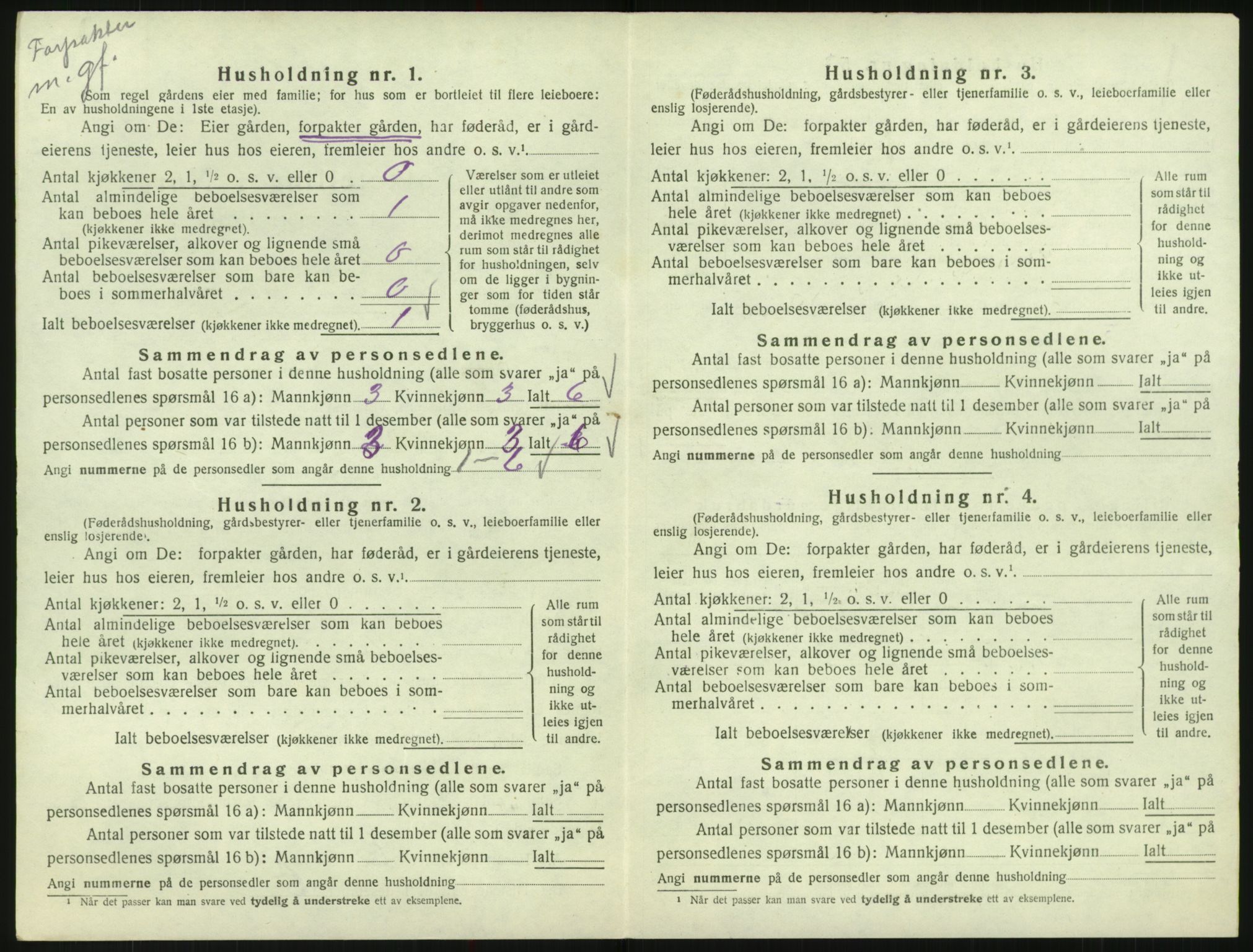 SAK, 1920 census for Bykle, 1920, p. 144