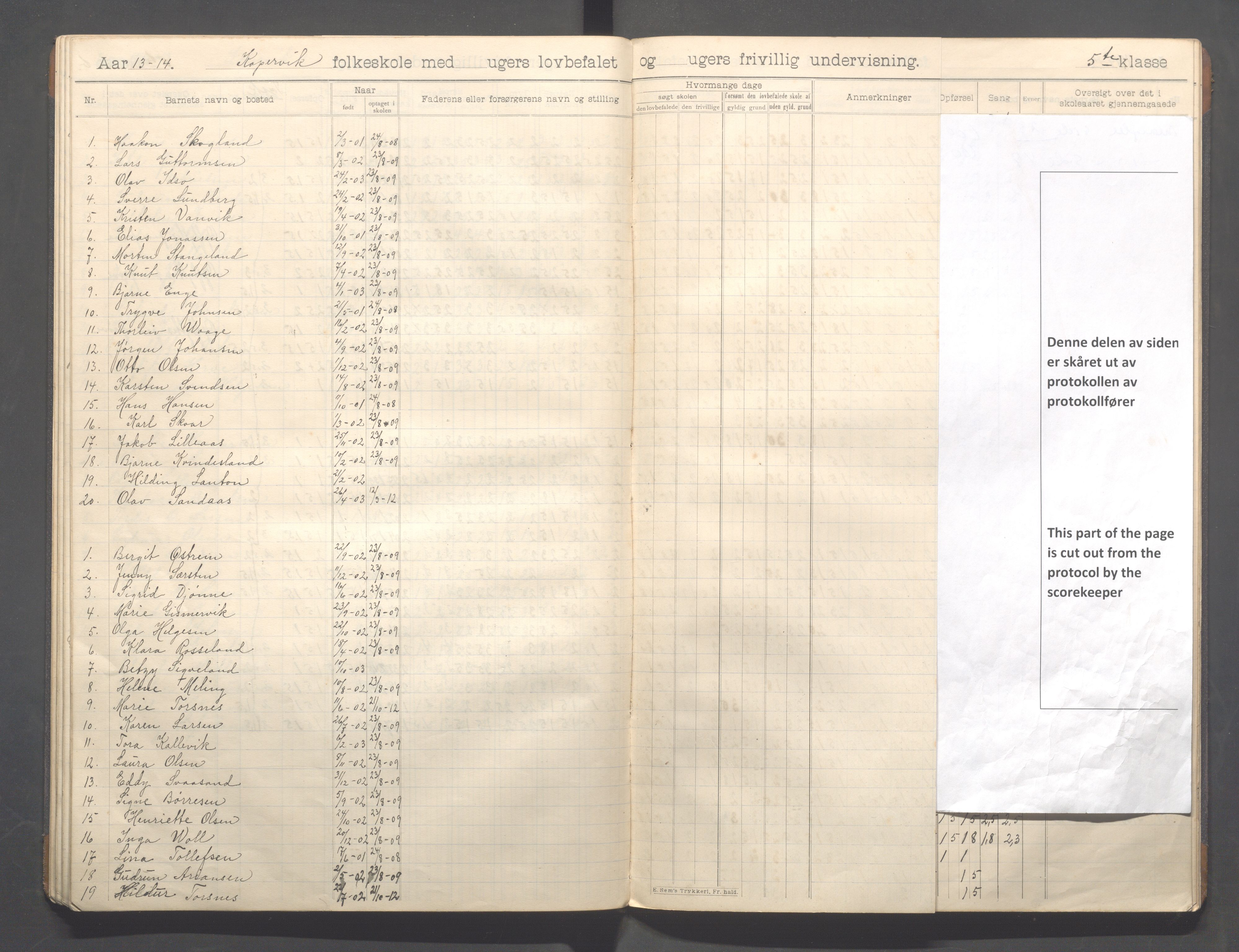 Kopervik Kommune - Kopervik skole, IKAR/K-102472/H/L0012: Skoleprotokoll 5.klasse, 1904-1915, p. 35