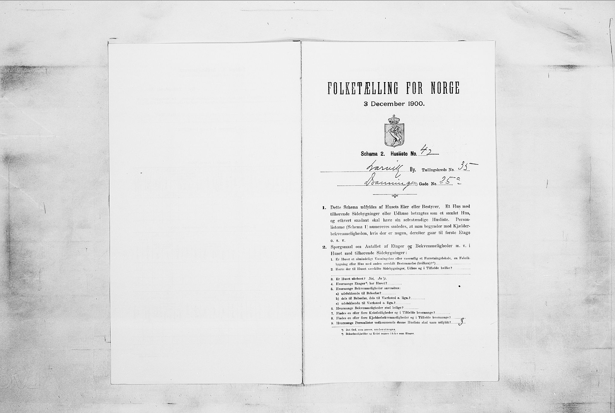 RA, 1900 census for Larvik, 1900, p. 4468