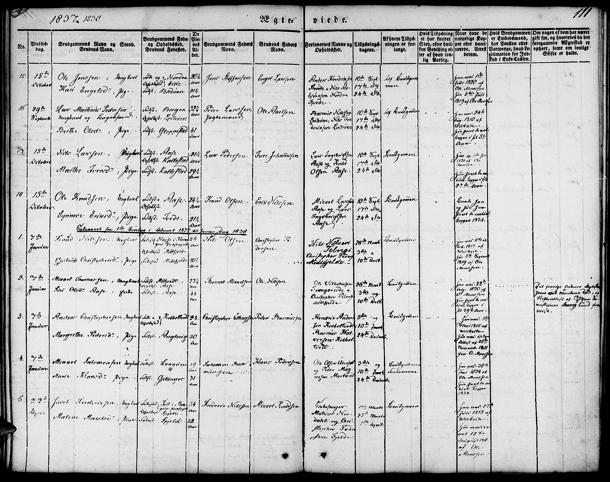Fjell sokneprestembete, SAB/A-75301/H/Haa: Parish register (official) no. A 1, 1835-1850, p. 111