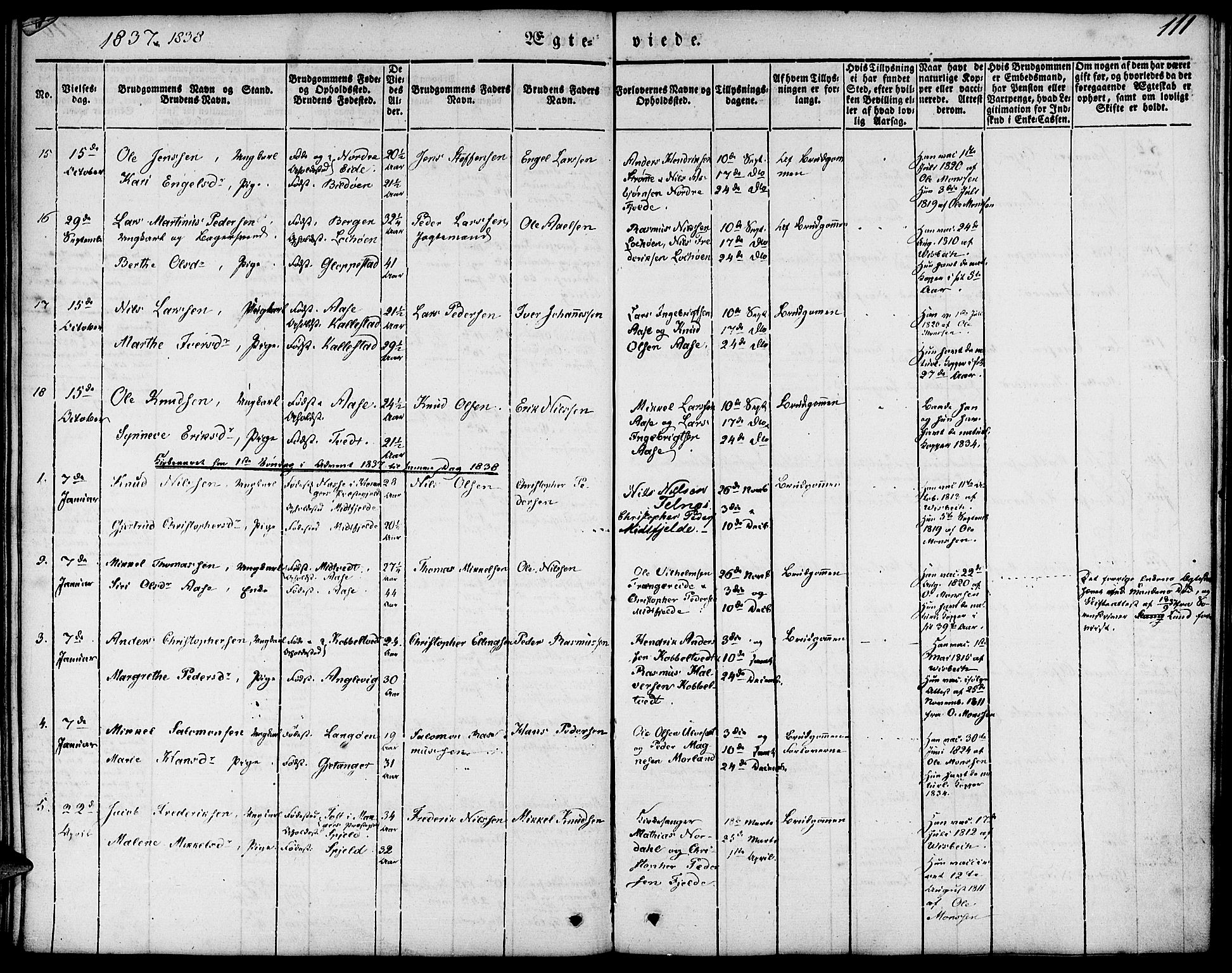 Fjell sokneprestembete, AV/SAB-A-75301/H/Haa: Parish register (official) no. A 1, 1835-1850, p. 111