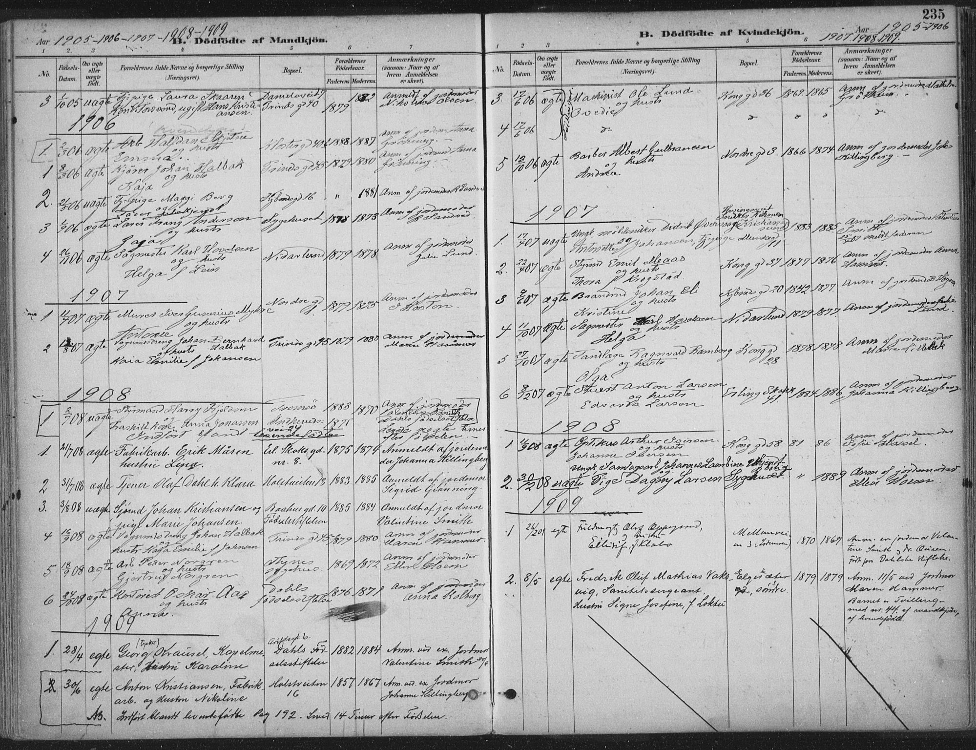 Ministerialprotokoller, klokkerbøker og fødselsregistre - Sør-Trøndelag, SAT/A-1456/601/L0062: Parish register (official) no. 601A30, 1891-1911, p. 235