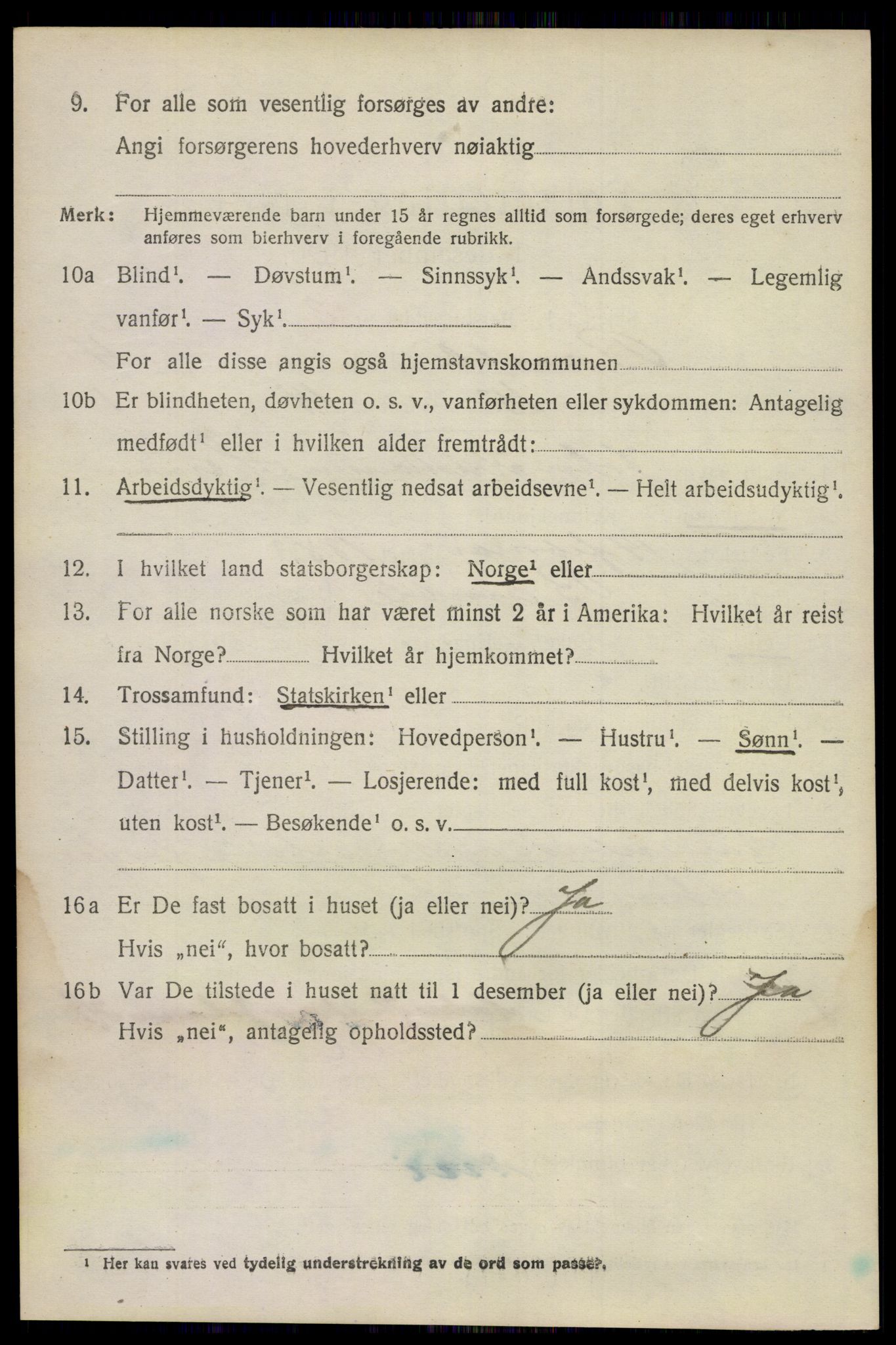 SAKO, 1920 census for Bamble, 1920, p. 4596