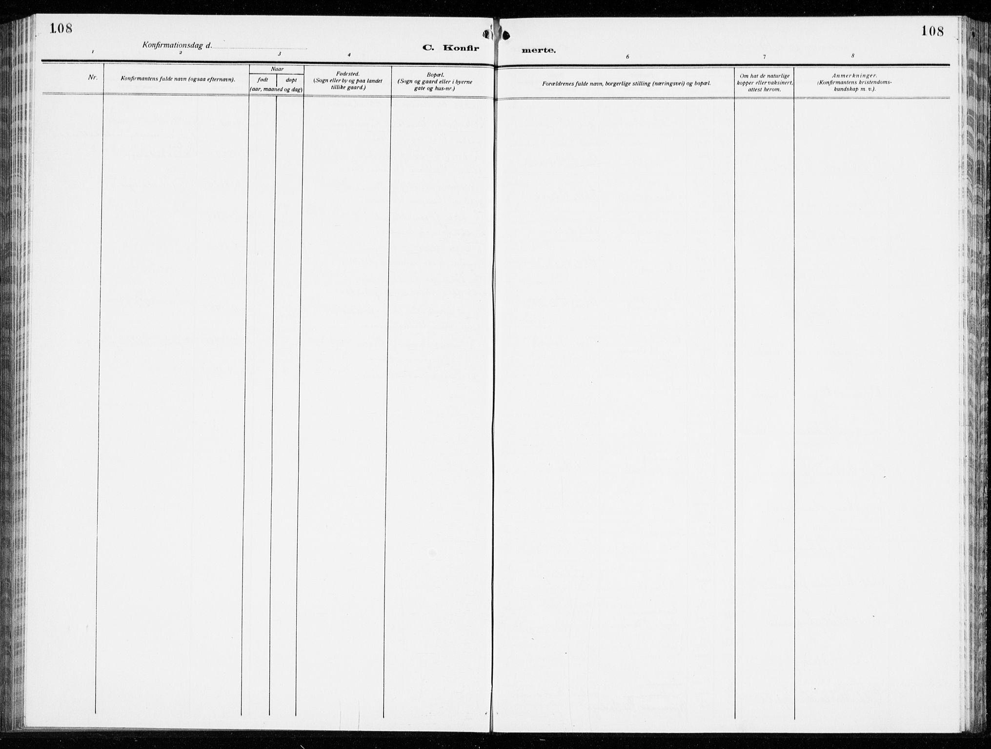 Brevik kirkebøker, SAKO/A-255/G/Ga/L0006: Parish register (copy) no. 6, 1922-1940, p. 108