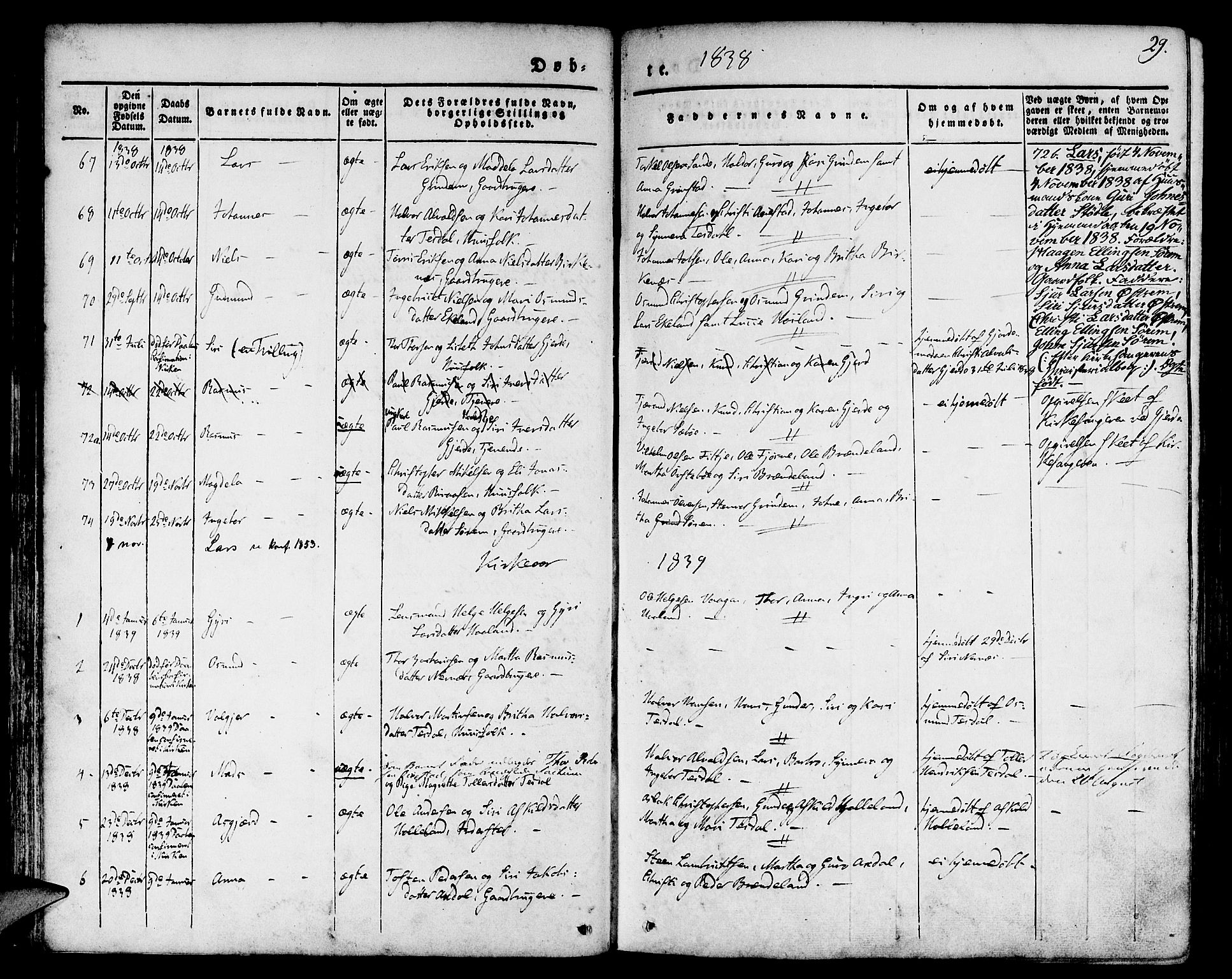 Etne sokneprestembete, SAB/A-75001/H/Haa: Parish register (official) no. A 7, 1831-1847, p. 29