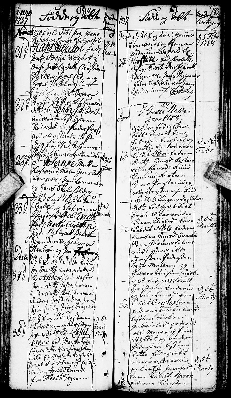 Aurskog prestekontor Kirkebøker, SAO/A-10304a/F/Fa/L0002: Parish register (official) no. I 2, 1735-1766, p. 183
