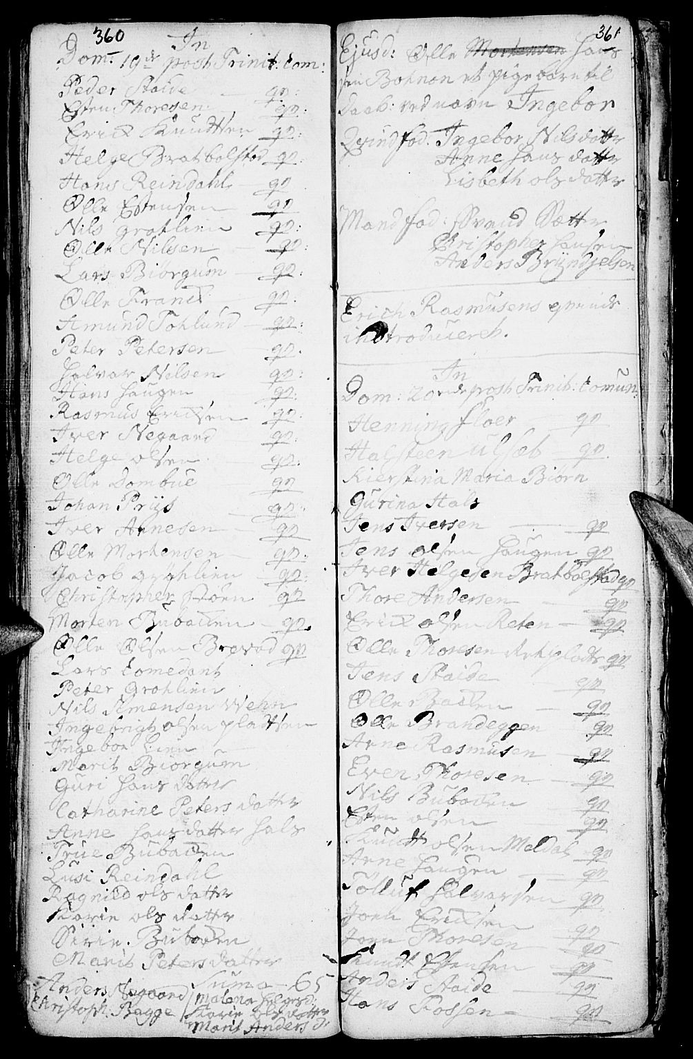 Kvikne prestekontor, SAH/PREST-064/H/Ha/Haa/L0001: Parish register (official) no. 1, 1740-1756, p. 360-361