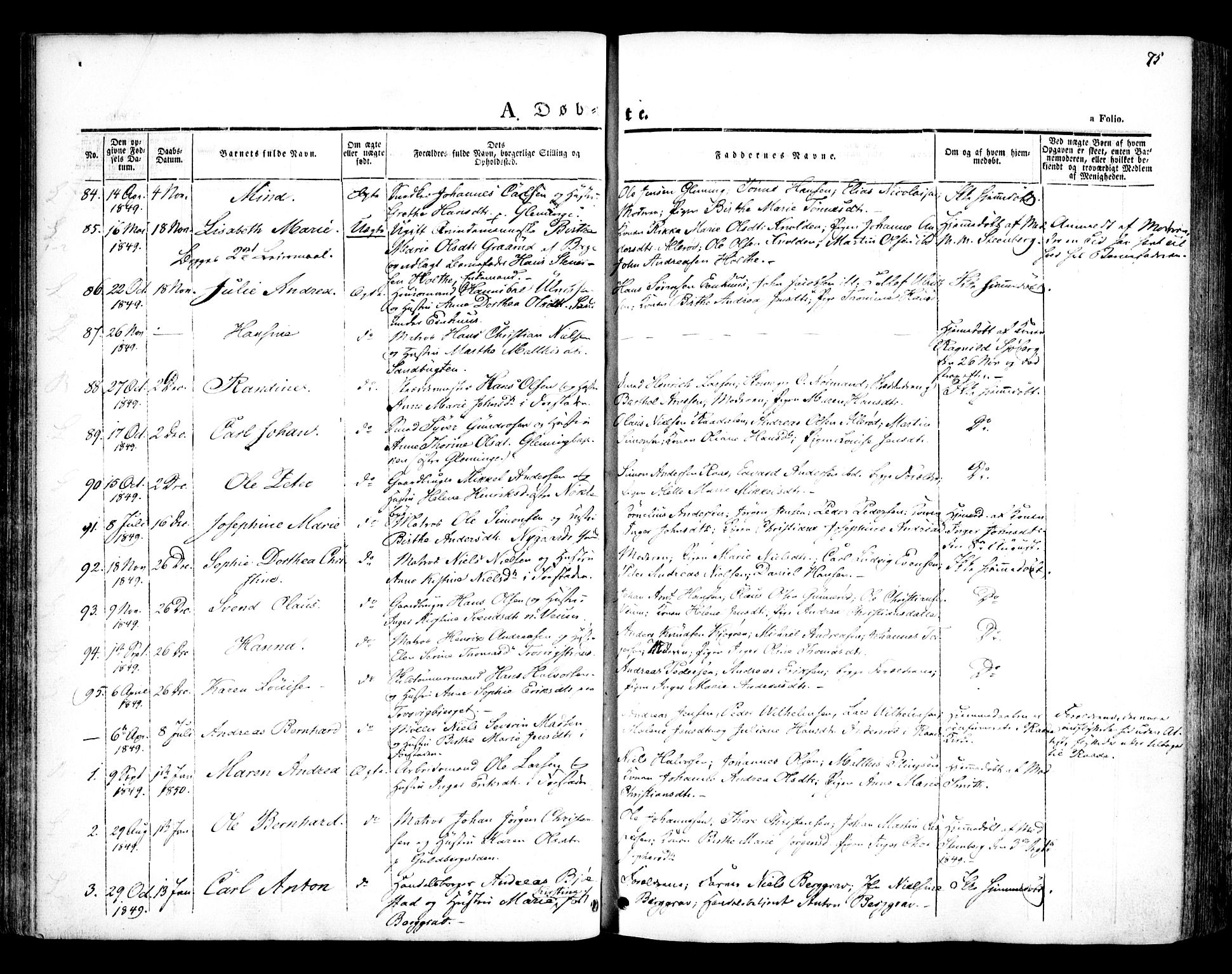 Glemmen prestekontor Kirkebøker, AV/SAO-A-10908/F/Fa/L0005: Parish register (official) no. 5, 1838-1852, p. 75