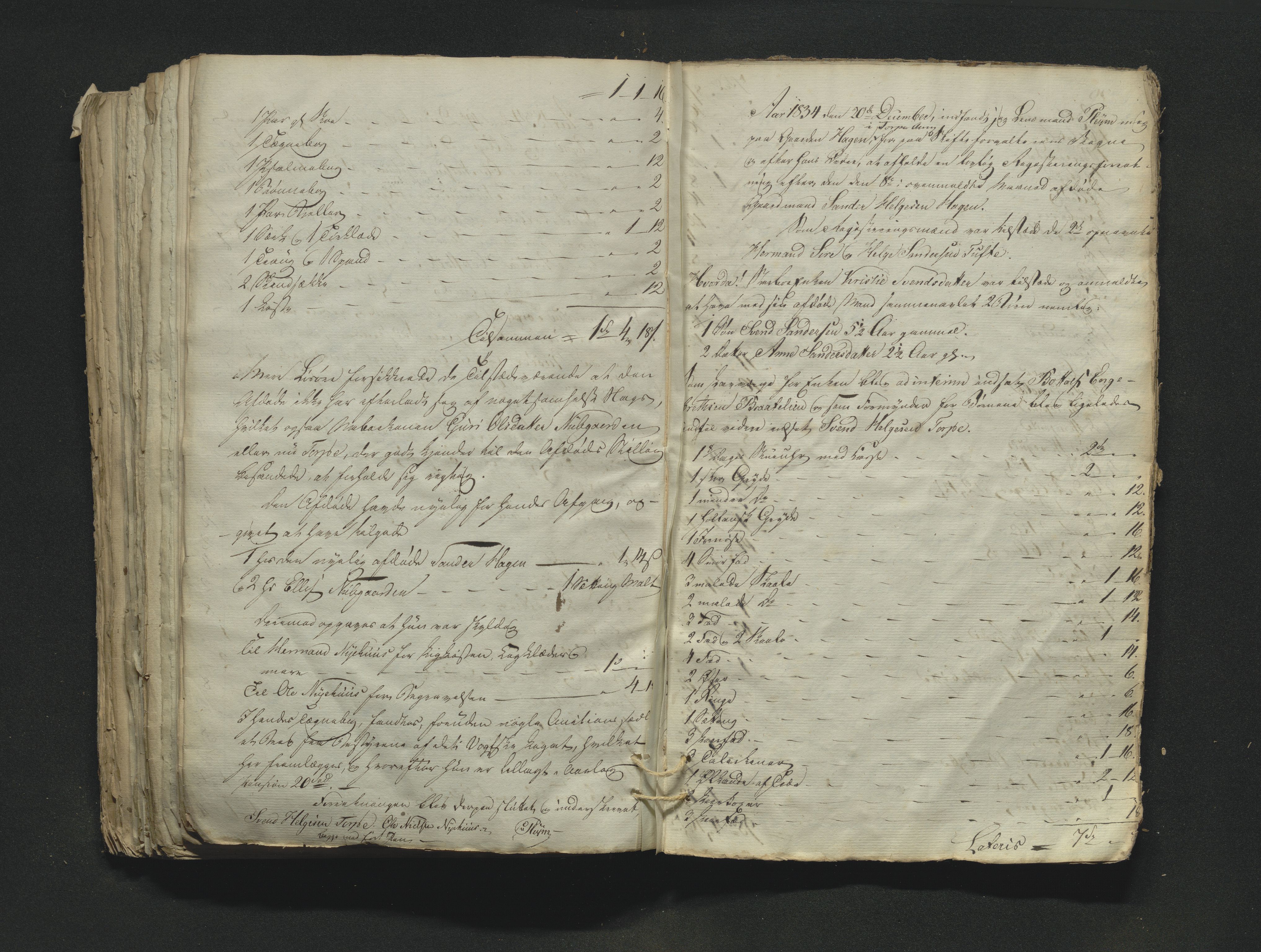 Hallingdal sorenskriveri, SAKO/A-121/H/Hb/Hbb/Hbba/L0007: Skifteregistreringsprotokoll, Sorenskriveriet, 1834