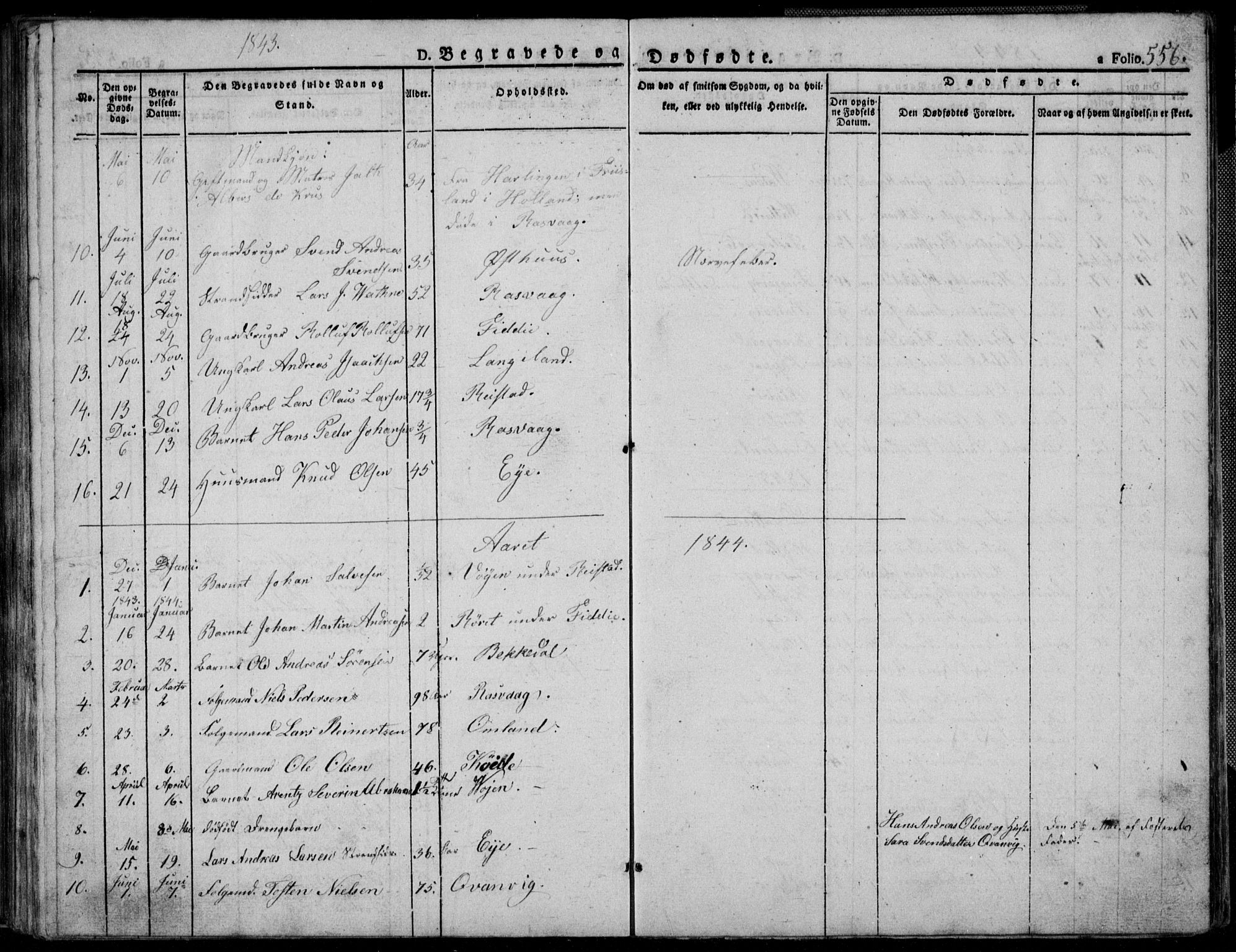 Flekkefjord sokneprestkontor, AV/SAK-1111-0012/F/Fb/Fbb/L0002: Parish register (copy) no. B 2b, 1831-1866, p. 556