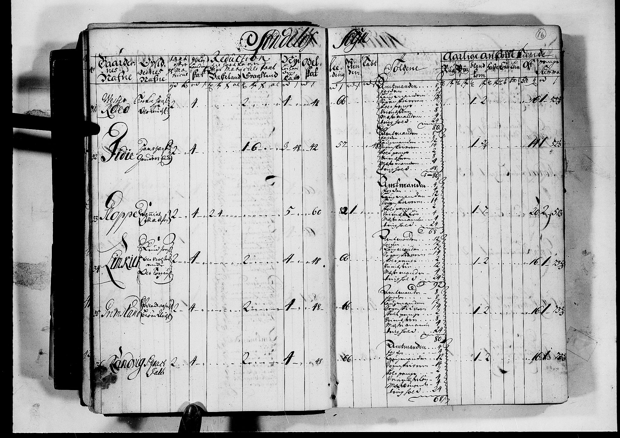 Rentekammeret inntil 1814, Realistisk ordnet avdeling, AV/RA-EA-4070/N/Nb/Nbf/L0124: Nedenes matrikkelprotokoll, 1723, p. 15b-16a