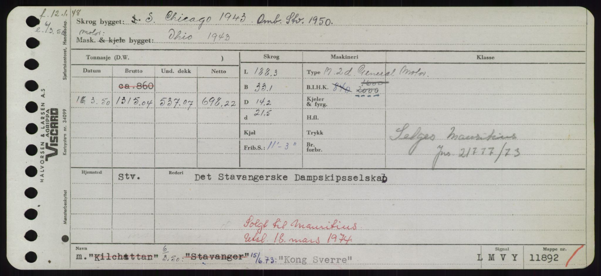 Sjøfartsdirektoratet med forløpere, Skipsmålingen, RA/S-1627/H/Hd/L0020: Fartøy, K-Kon, p. 517