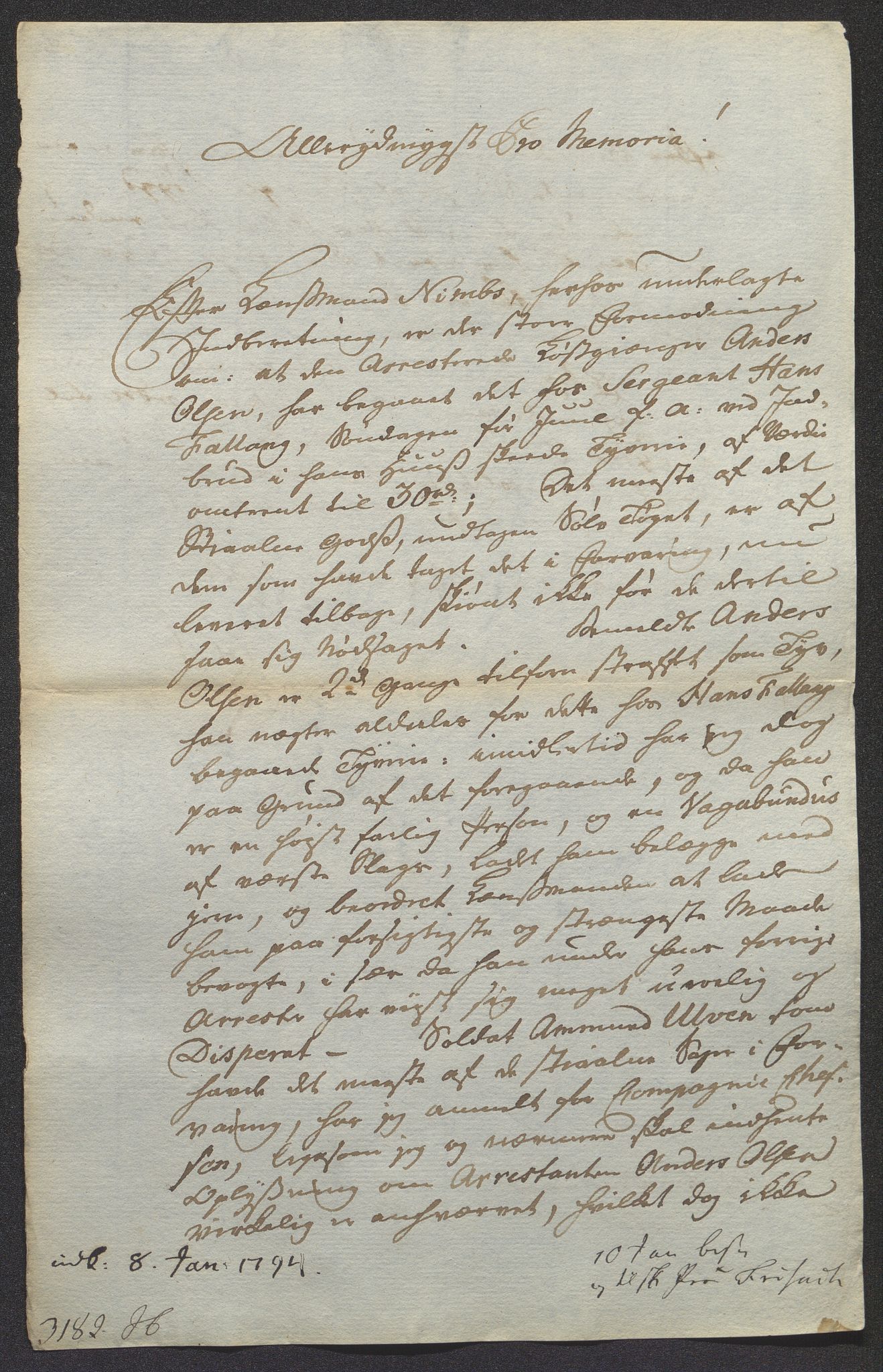 Fylkesmannen i Oppland, SAH/FYO-002/1/D/Dl/L0512B: Brev fra fogden i Toten, 1793-1794, p. 108