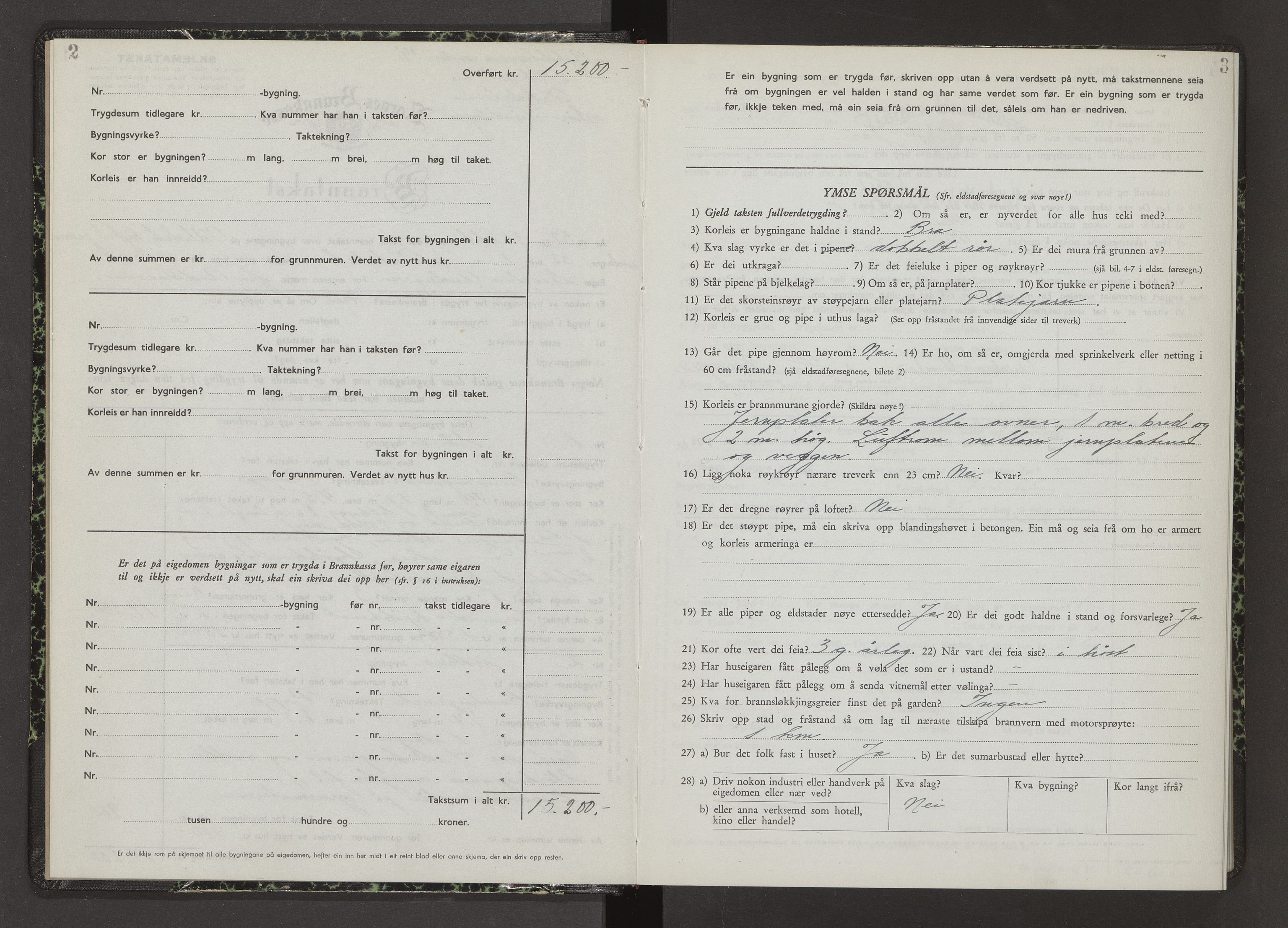 Norges Brannkasse Orkdal, AV/SAT-A-5530/Fb/L0002: Branntakstprotokoll, 1952-1955