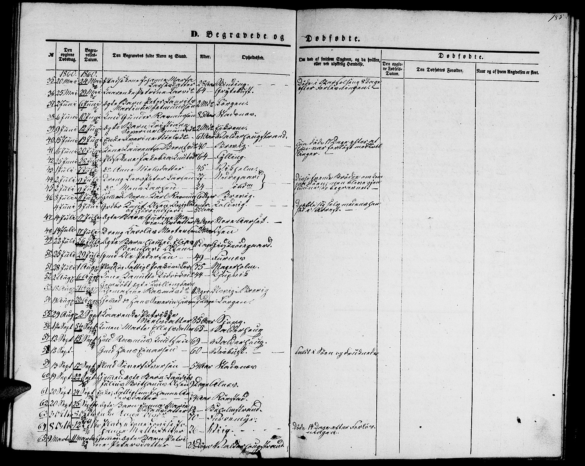 Ministerialprotokoller, klokkerbøker og fødselsregistre - Møre og Romsdal, SAT/A-1454/528/L0427: Parish register (copy) no. 528C08, 1855-1864, p. 185