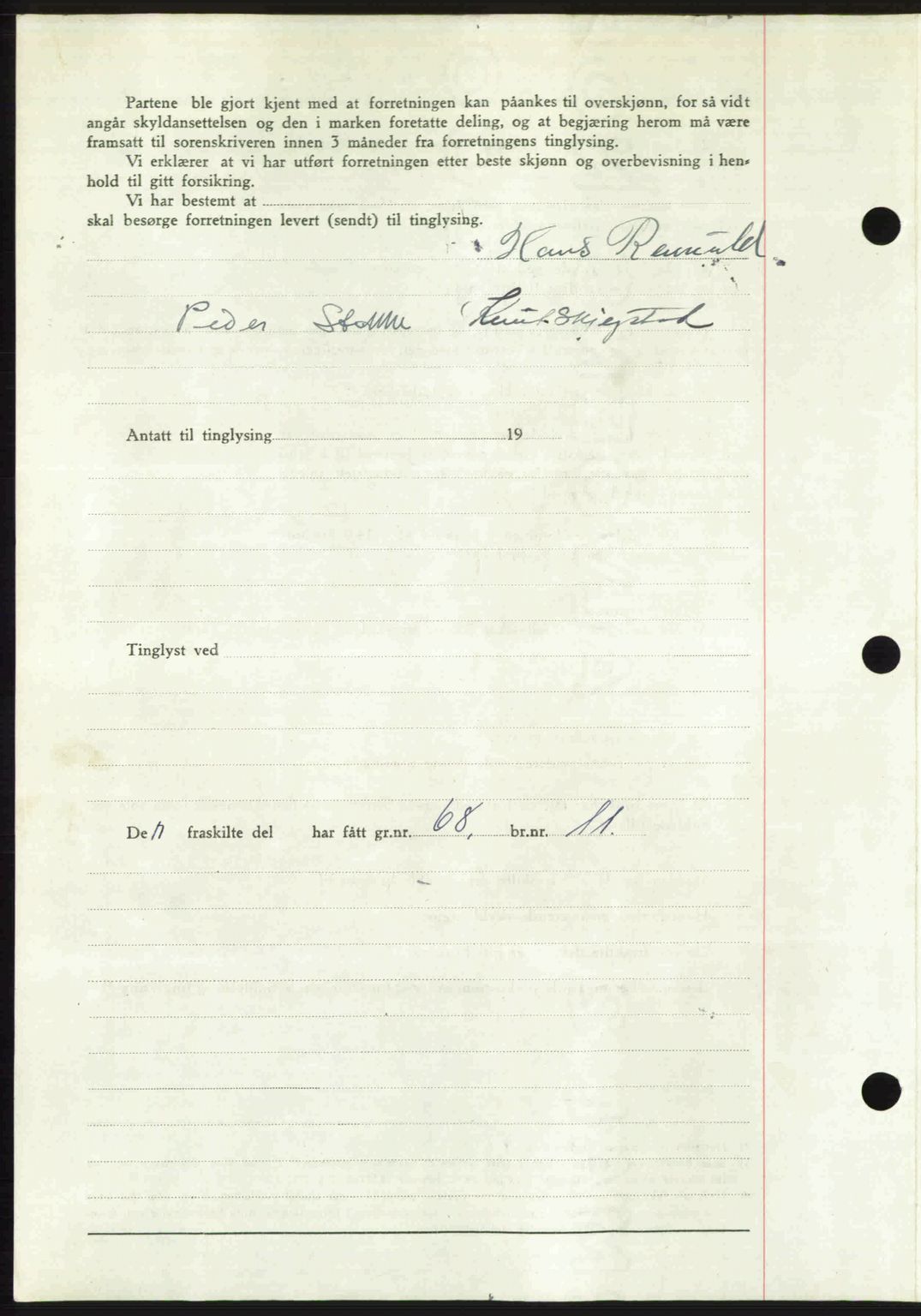 Romsdal sorenskriveri, AV/SAT-A-4149/1/2/2C: Mortgage book no. A30, 1949-1949, Diary no: : 1715/1949