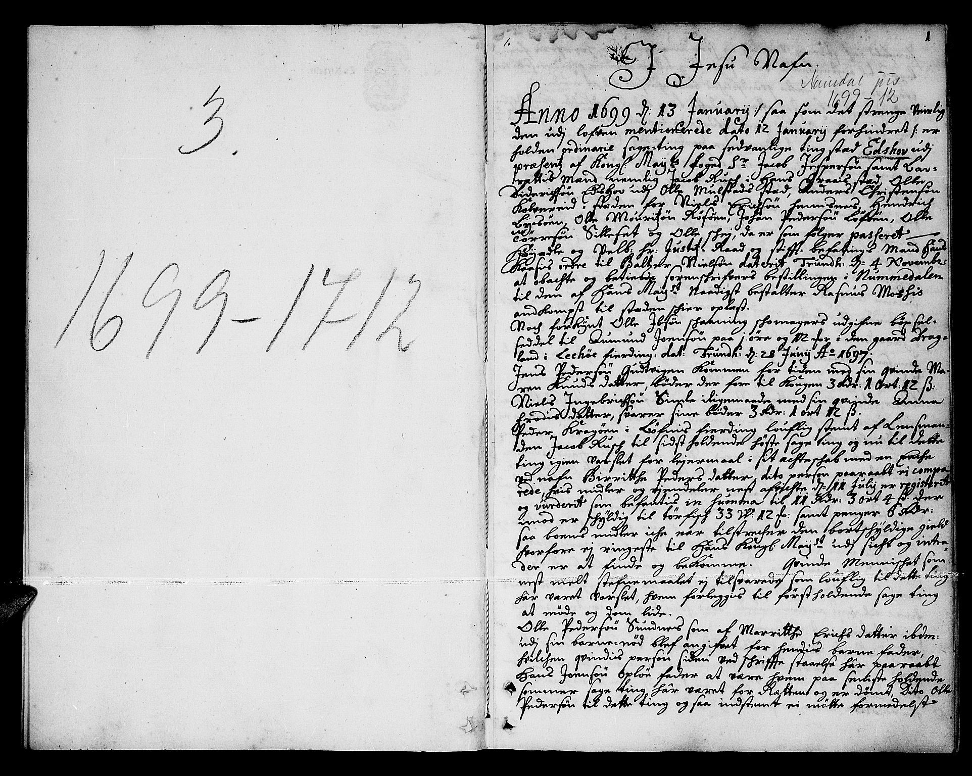 Namdal sorenskriveri, AV/SAT-A-4133/1/1/1A/L0003: Tingbok, 1699-1712, p. 0b-1a