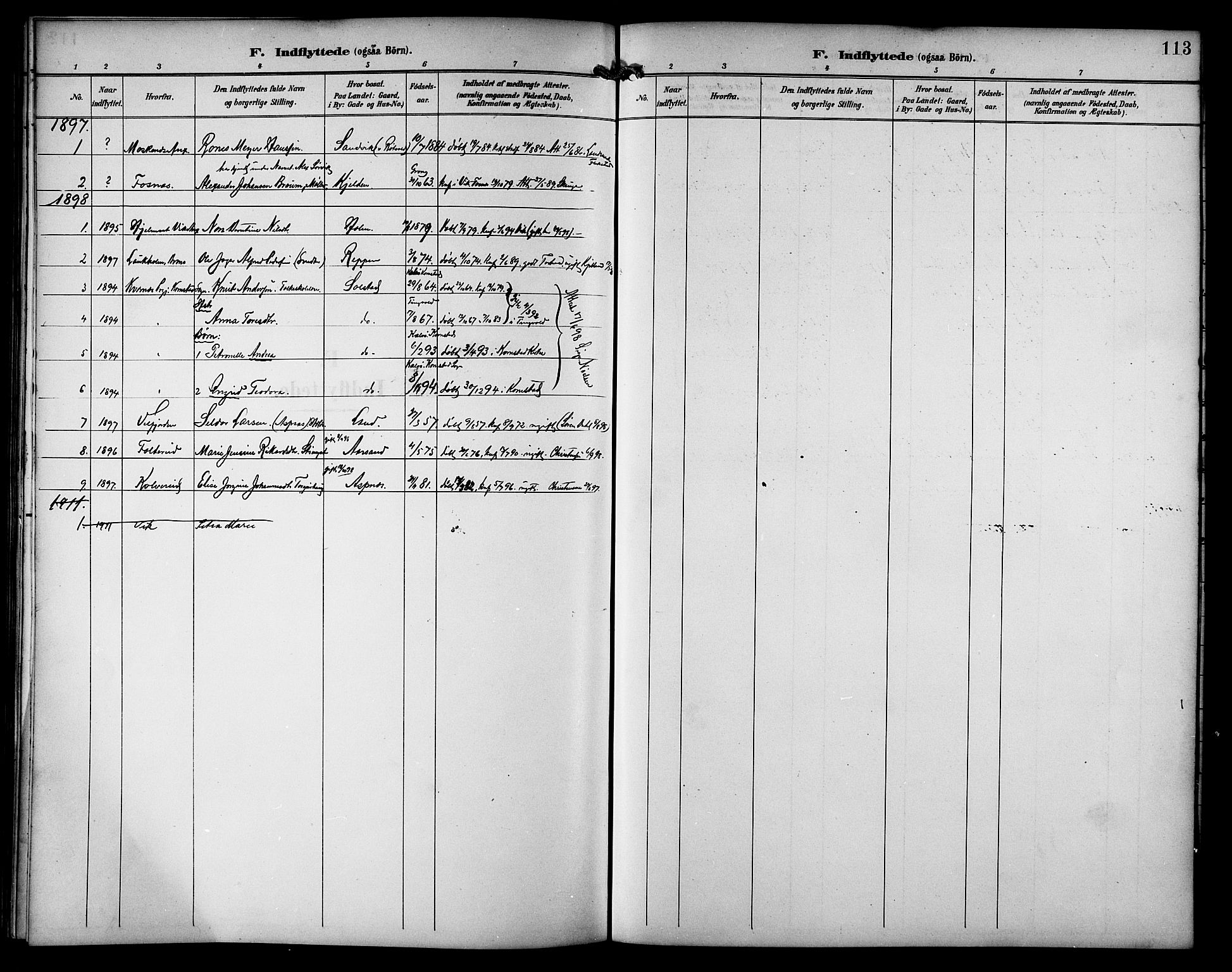 Ministerialprotokoller, klokkerbøker og fødselsregistre - Nordland, AV/SAT-A-1459/810/L0152: Parish register (official) no. 810A11, 1895-1899, p. 113