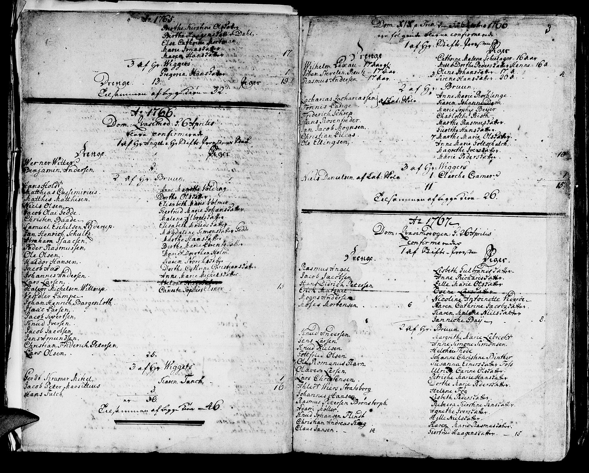 Domkirken sokneprestembete, SAB/A-74801/H/Haa/L0004: Parish register (official) no. A 4, 1763-1820, p. 3