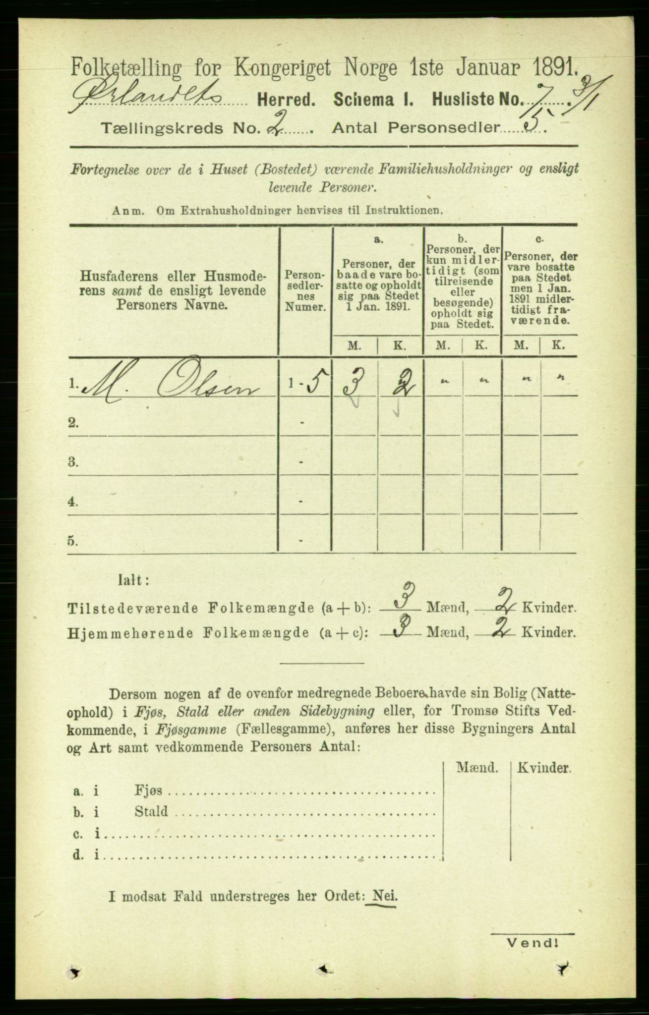 RA, 1891 census for 1621 Ørland, 1891, p. 418