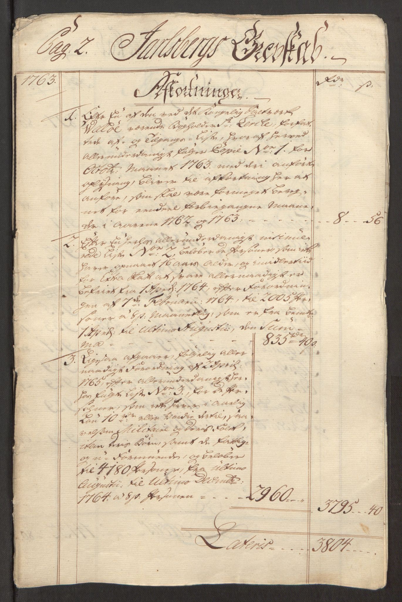 Rentekammeret inntil 1814, Reviderte regnskaper, Fogderegnskap, AV/RA-EA-4092/R32/L1960: Ekstraskatten Jarlsberg grevskap, 1762-1772, p. 46