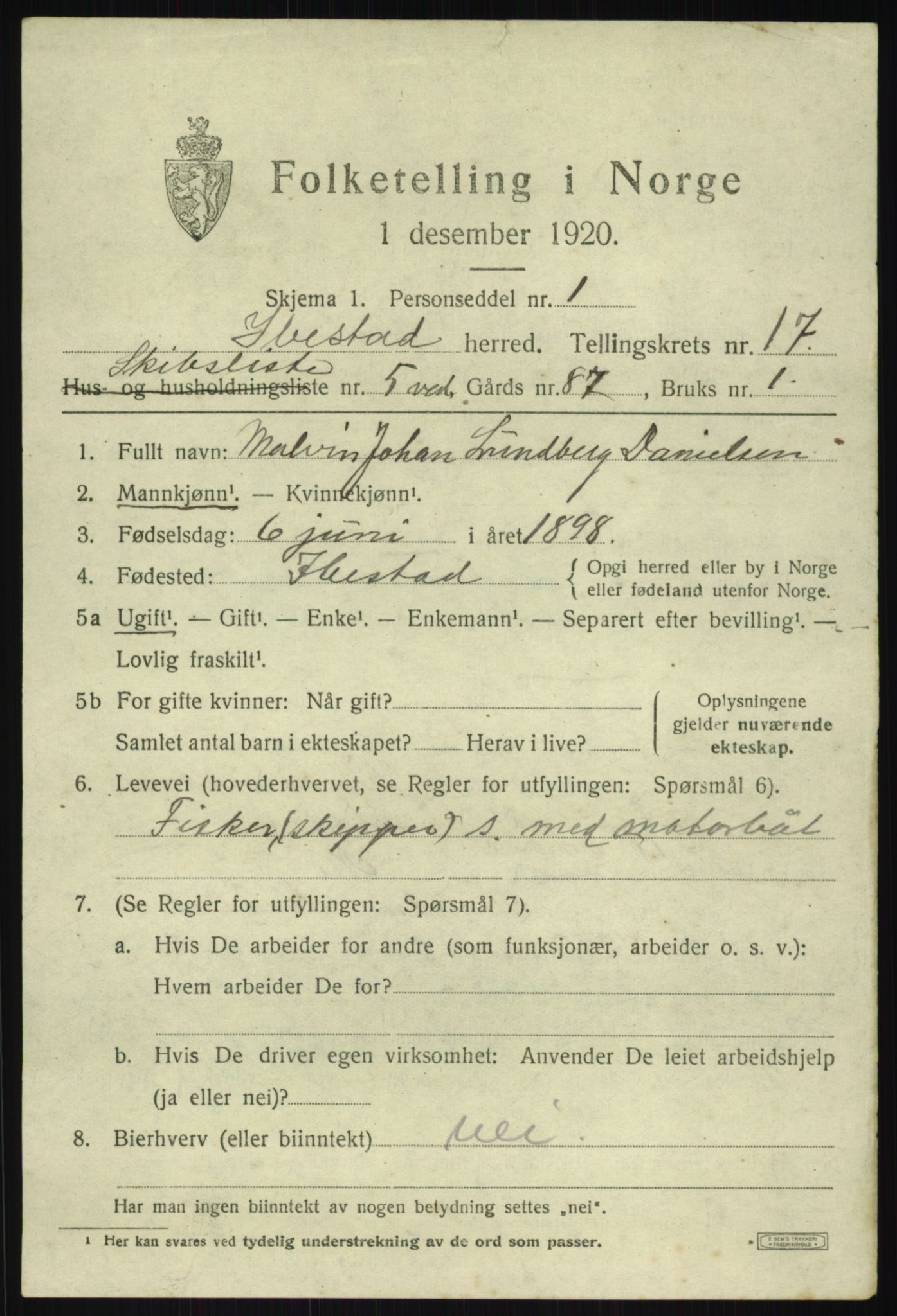 SATØ, 1920 census for Ibestad, 1920, p. 9785