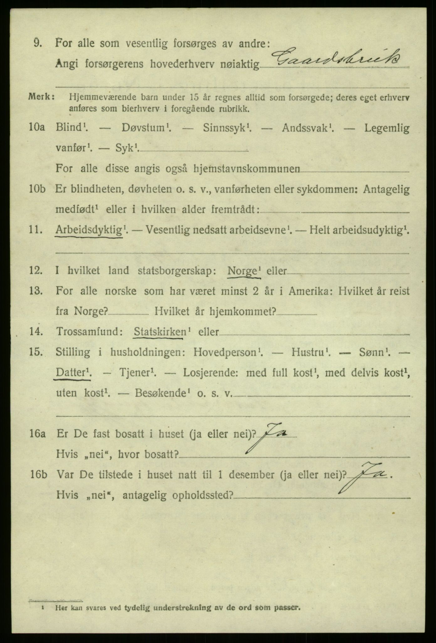 SAB, 1920 census for Gulen, 1920, p. 5802