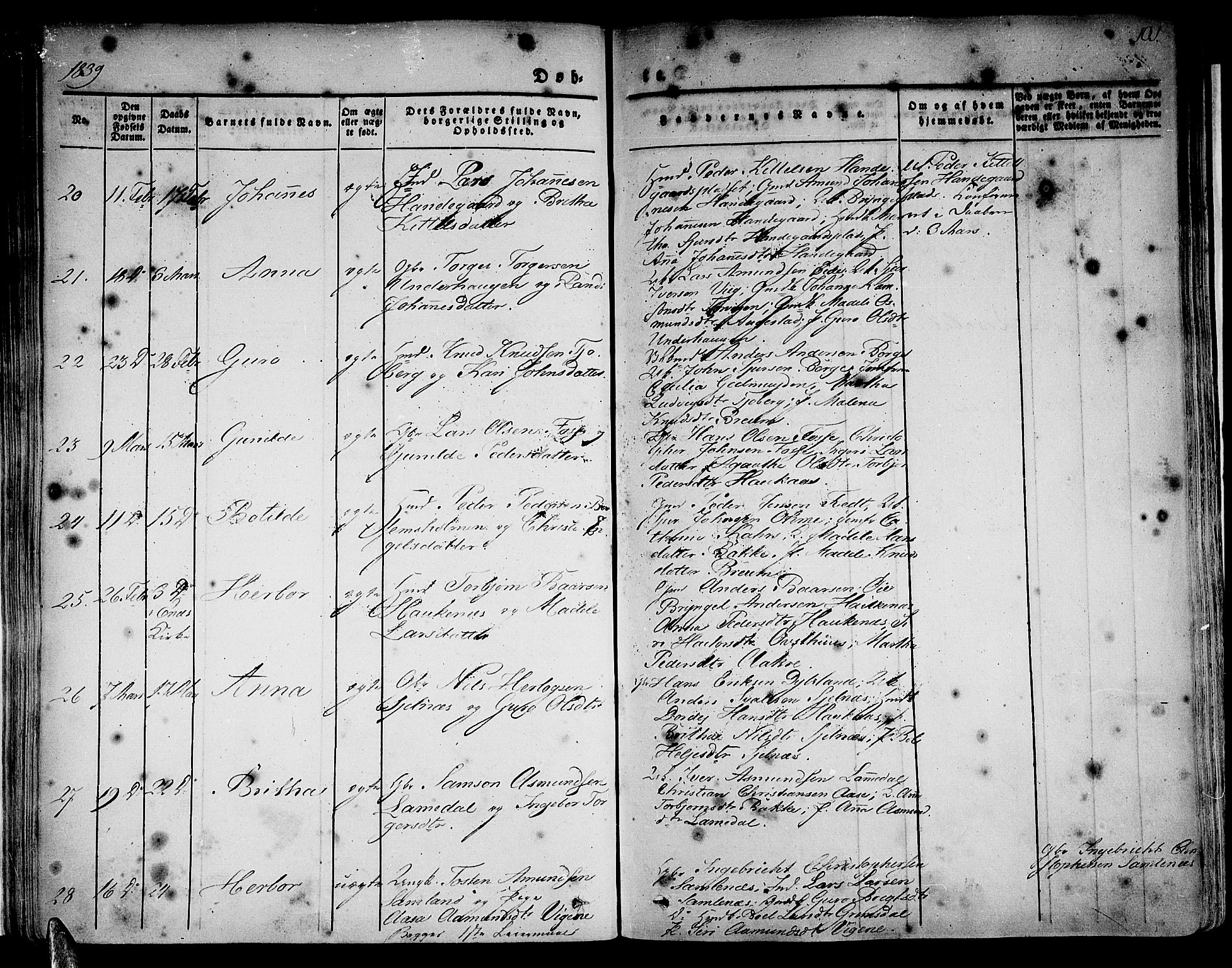 Strandebarm sokneprestembete, AV/SAB-A-78401/H/Haa: Parish register (official) no. A 6, 1826-1843, p. 101