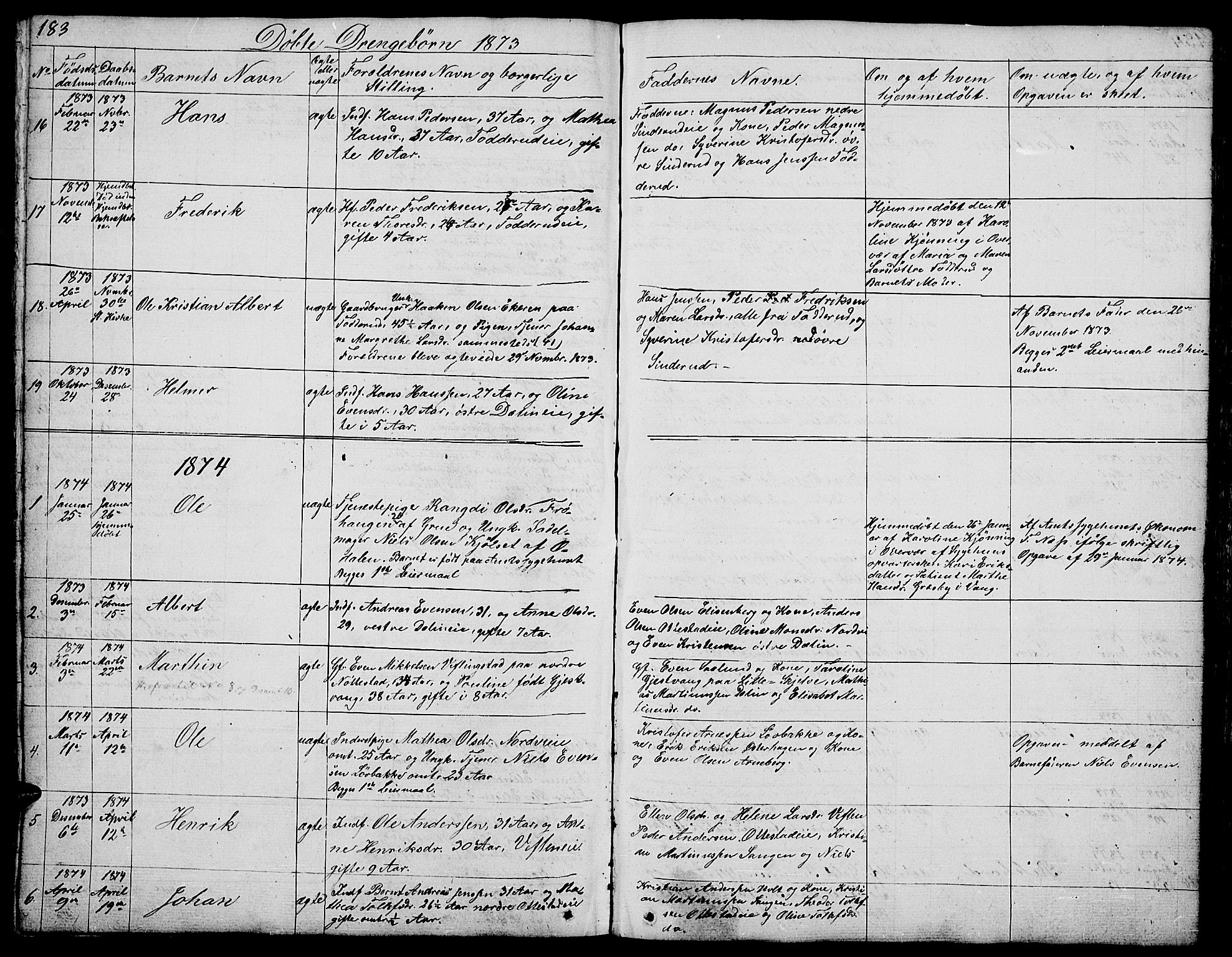 Stange prestekontor, SAH/PREST-002/L/L0002: Parish register (copy) no. 2, 1838-1879, p. 183