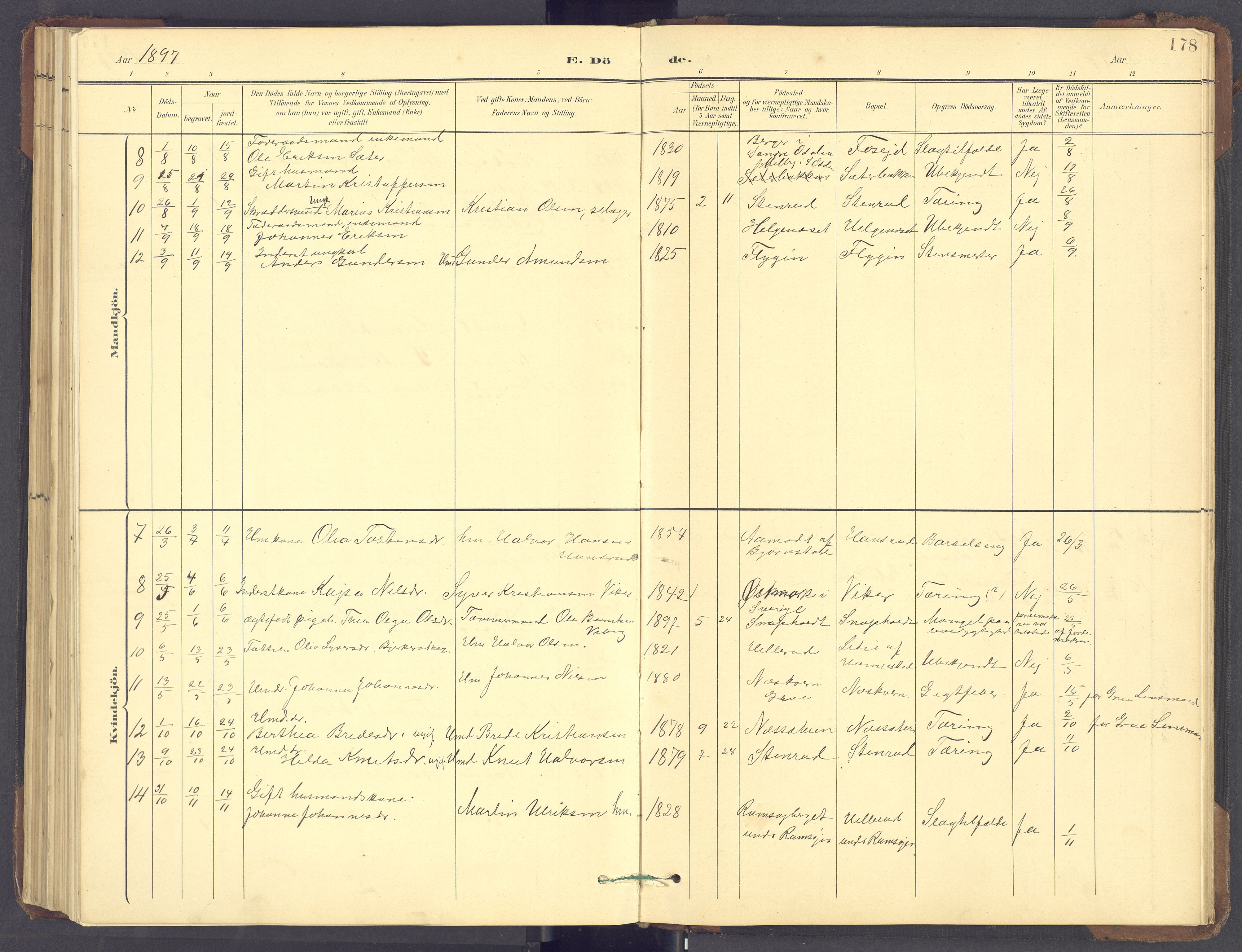 Brandval prestekontor, SAH/PREST-034/H/Ha/Hab/L0002: Parish register (copy) no. 2, 1895-1904, p. 178