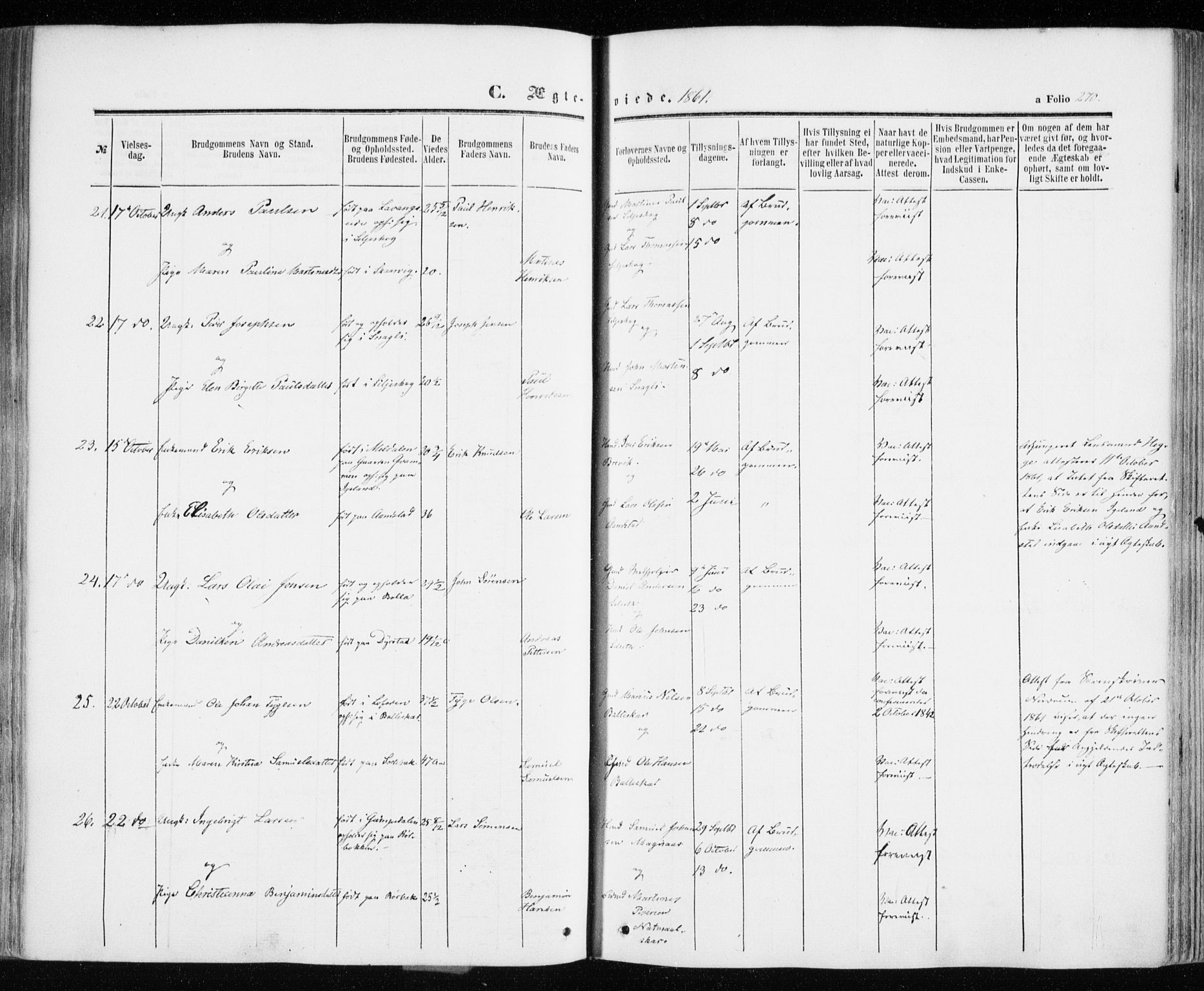 Ibestad sokneprestembete, SATØ/S-0077/H/Ha/Haa/L0009kirke: Parish register (official) no. 9, 1859-1868, p. 270