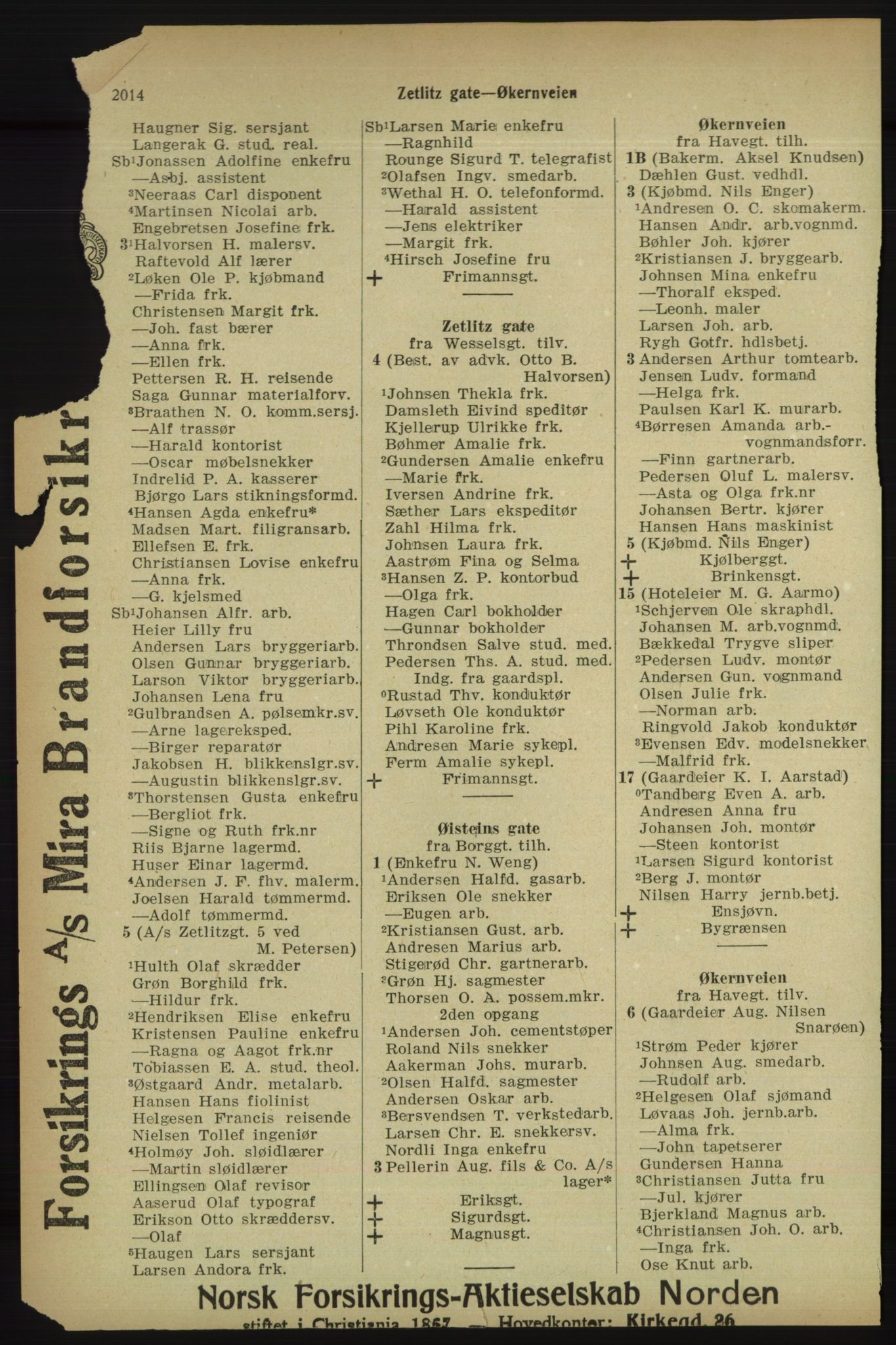 Kristiania/Oslo adressebok, PUBL/-, 1918, p. 2167