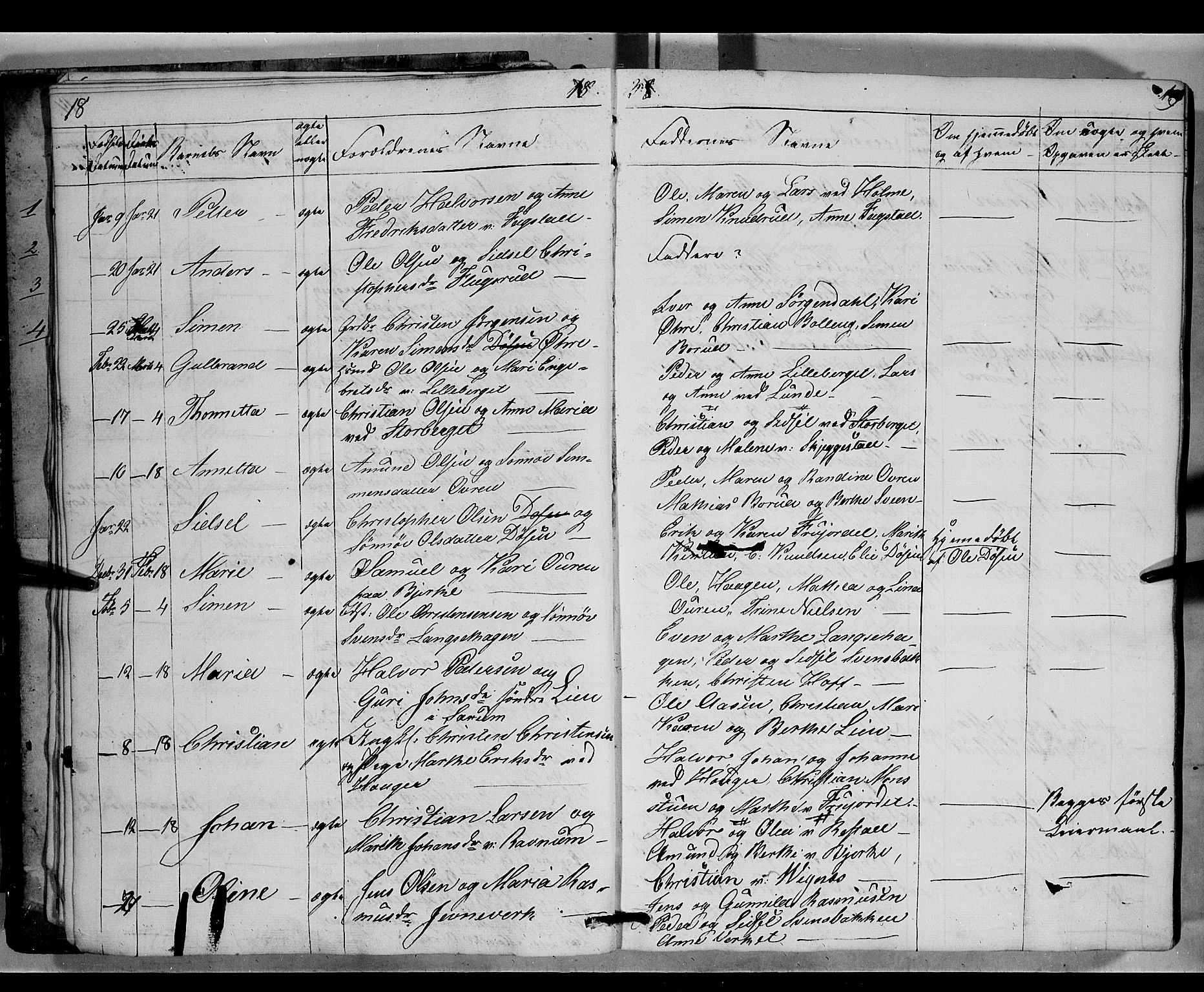 Fåberg prestekontor, AV/SAH-PREST-086/H/Ha/Hab/L0006: Parish register (copy) no. 6, 1837-1855, p. 18-19