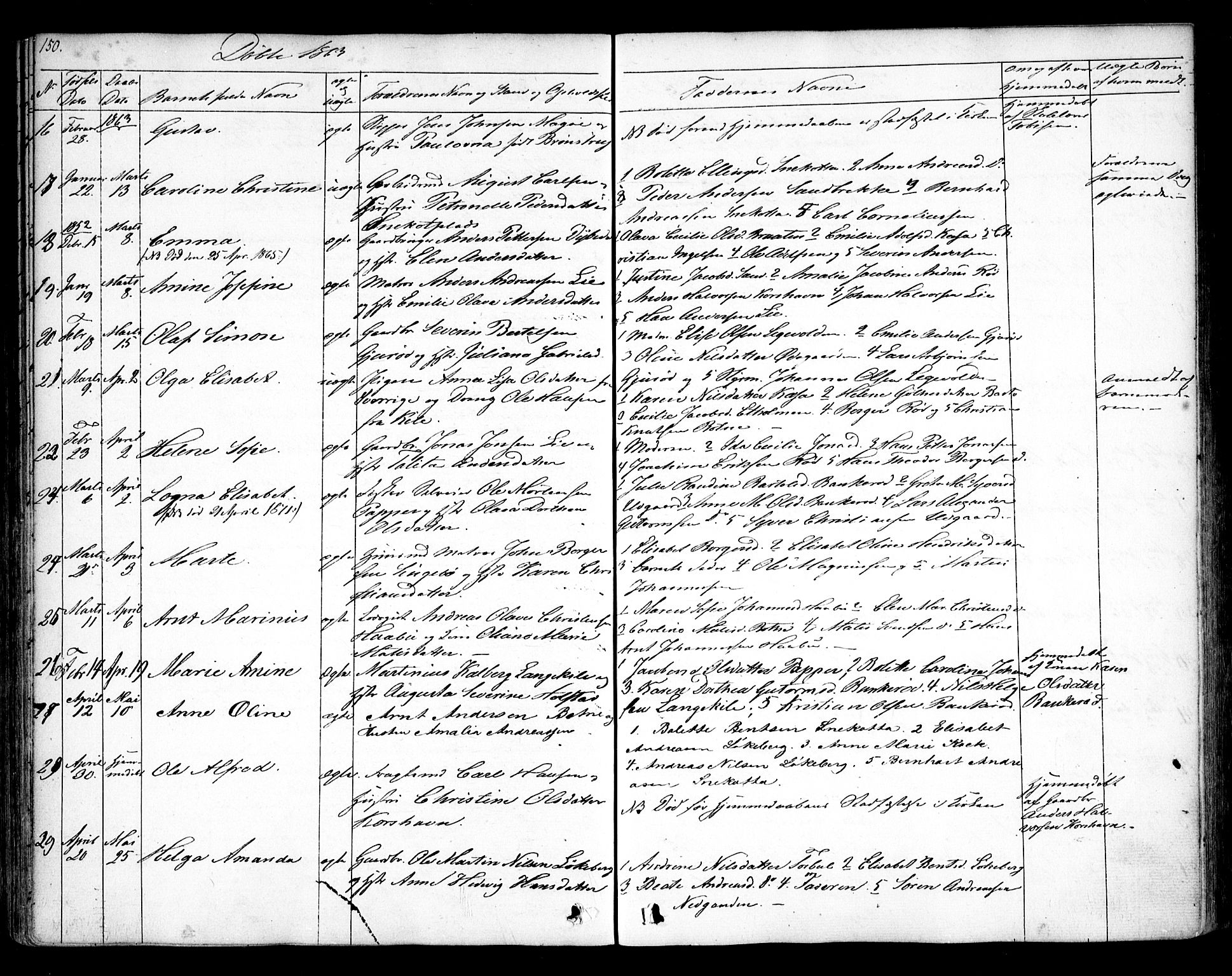 Hvaler prestekontor Kirkebøker, AV/SAO-A-2001/F/Fa/L0006: Parish register (official) no. I 6, 1846-1863, p. 150