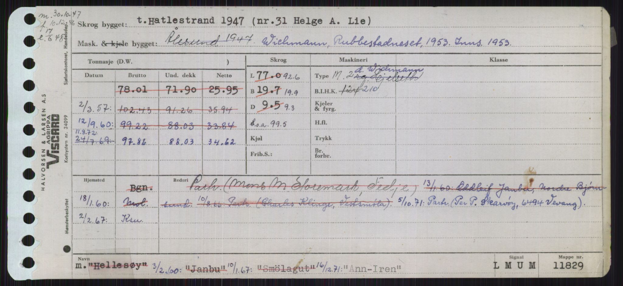 Sjøfartsdirektoratet med forløpere, Skipsmålingen, AV/RA-S-1627/H/Ha/L0001/0001: Fartøy, A-Eig / Fartøy A-Bjøn, p. 279