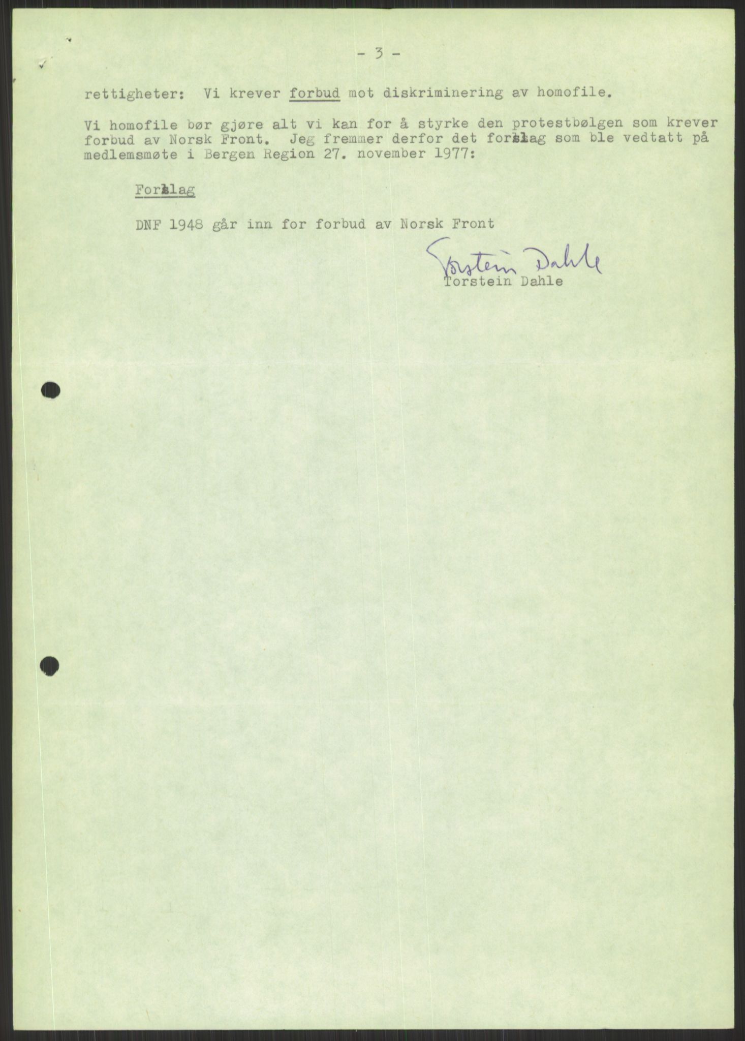 Det Norske Forbundet av 1948/Landsforeningen for Lesbisk og Homofil Frigjøring, AV/RA-PA-1216/D/Dd/L0001: Diskriminering, 1973-1991, p. 1121