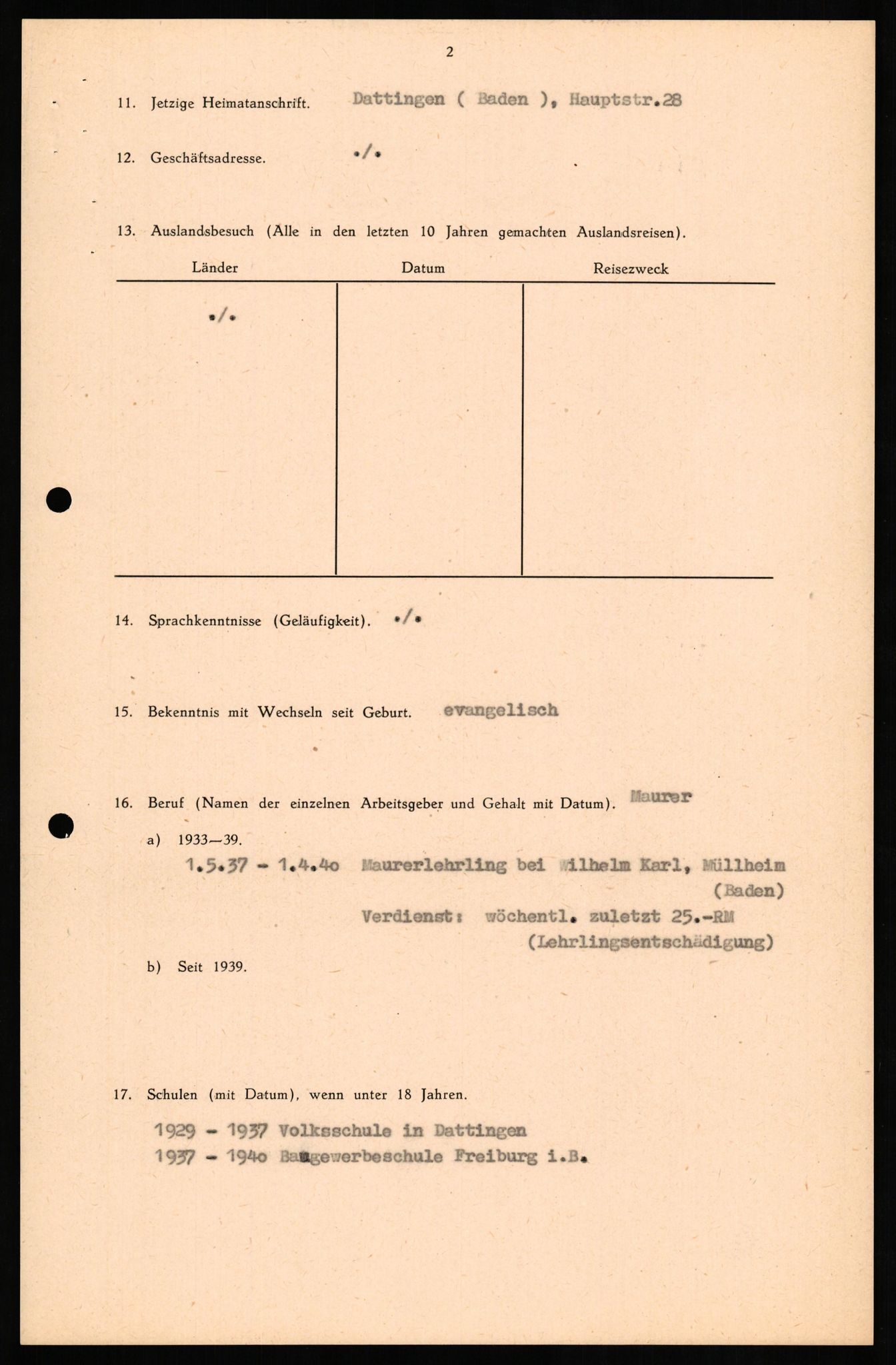 Forsvaret, Forsvarets overkommando II, AV/RA-RAFA-3915/D/Db/L0015: CI Questionaires. Tyske okkupasjonsstyrker i Norge. Tyskere., 1945-1946, p. 327