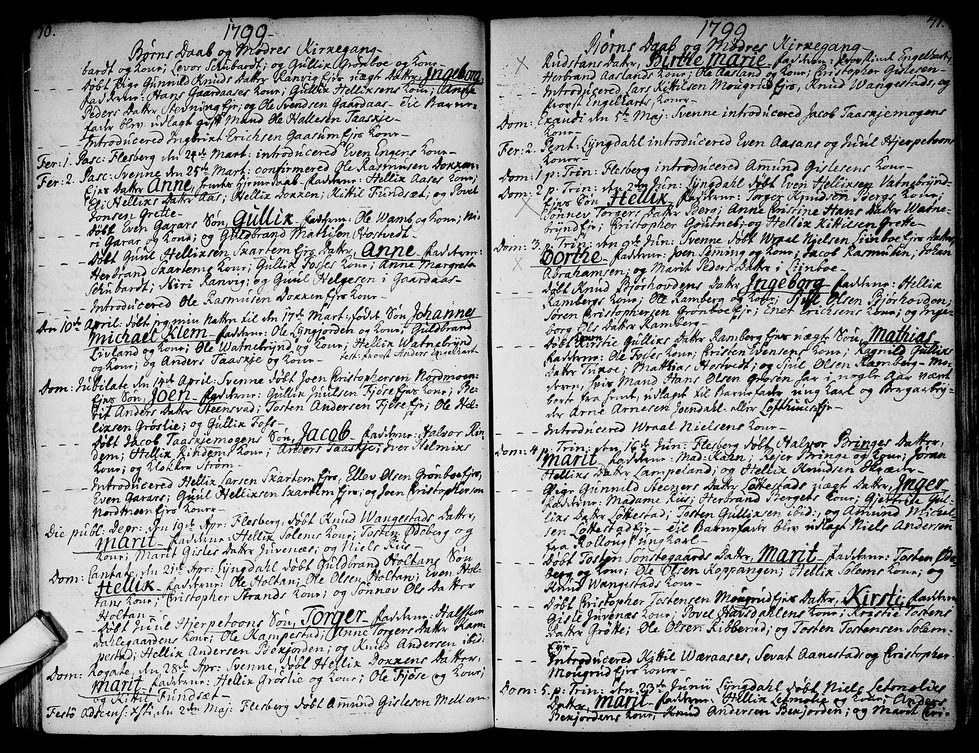 Flesberg kirkebøker, AV/SAKO-A-18/F/Fa/L0004: Parish register (official) no. I 4, 1788-1815, p. 70-71