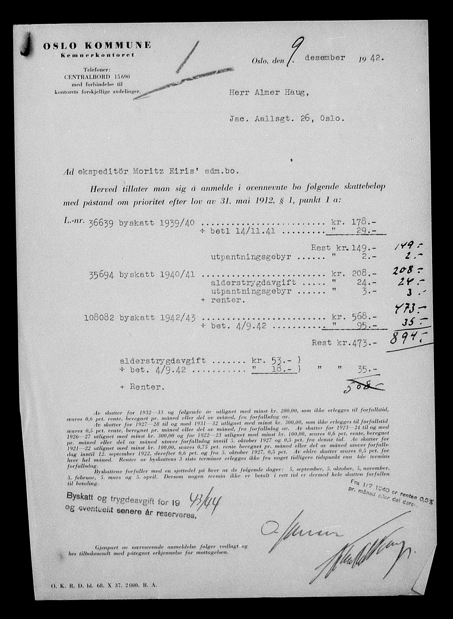 Justisdepartementet, Tilbakeføringskontoret for inndratte formuer, AV/RA-S-1564/H/Hc/Hcc/L0932: --, 1945-1947, p. 575